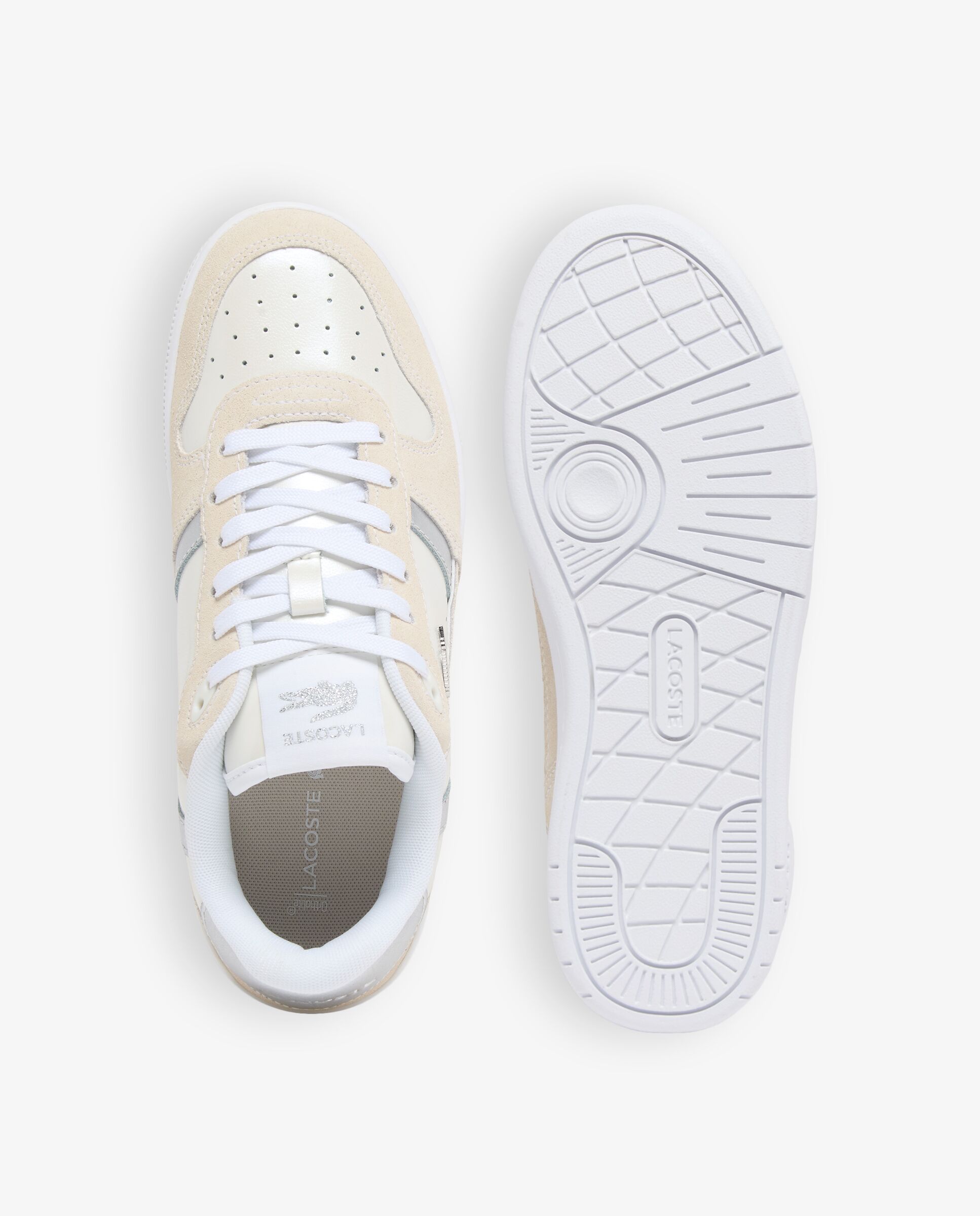 Zapatillas t-clip set de piel de mujer en - Lacoste - Blanco Blanco-2
