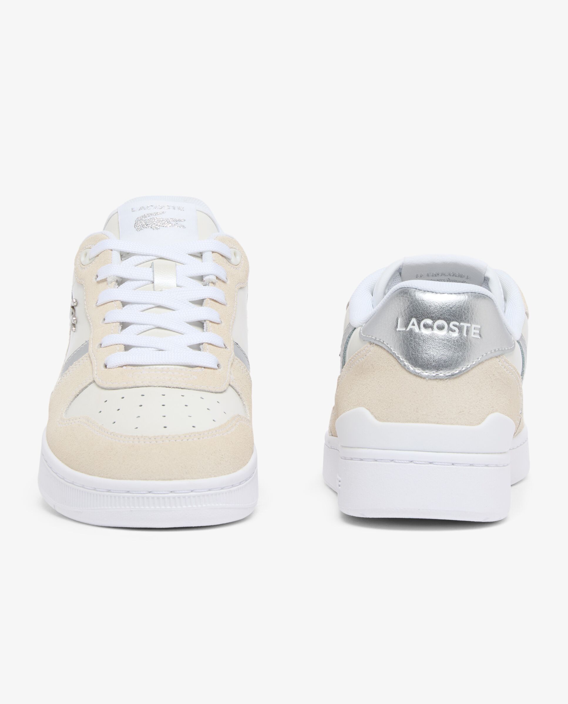 Zapatillas t-clip set de piel de mujer en - Lacoste - Blanco Blanco-5
