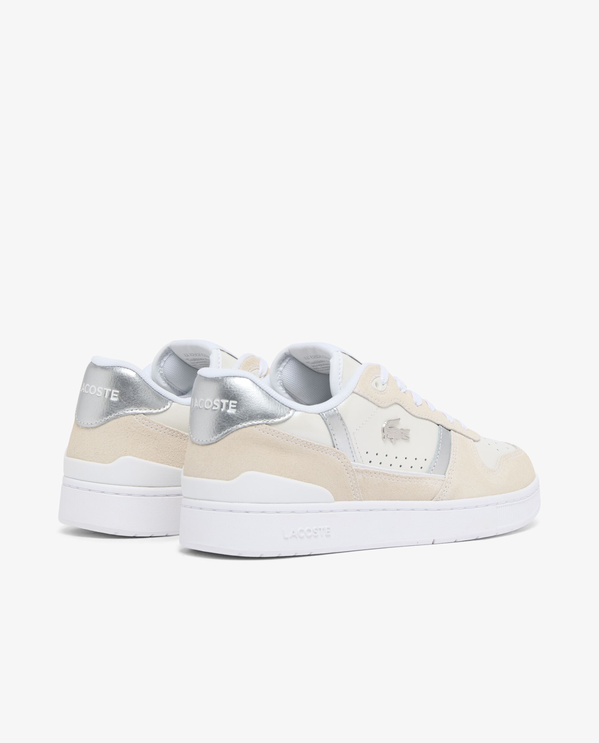 Zapatillas t-clip set de piel de mujer en - Lacoste - Blanco Blanco-6