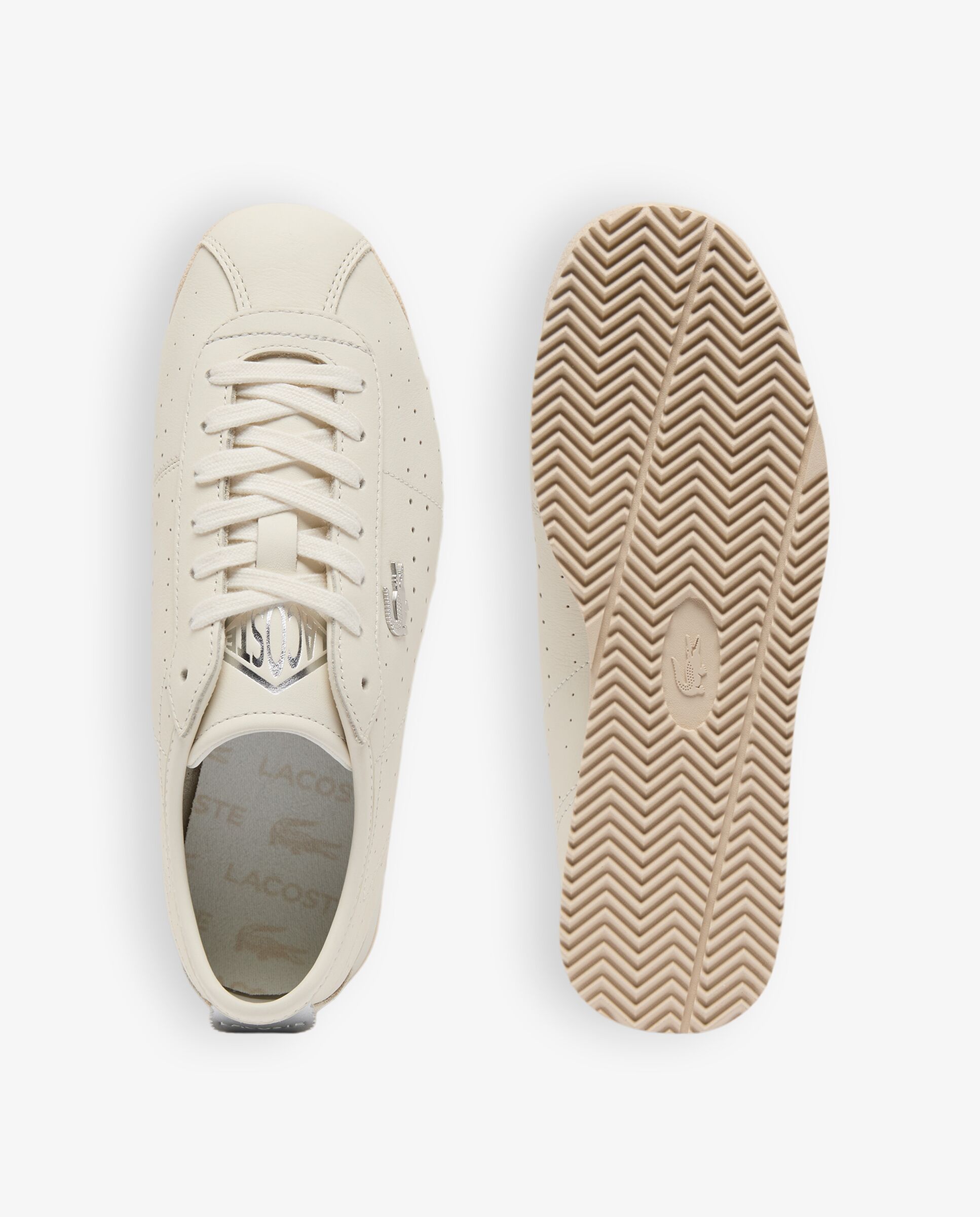 Zapatillas club-low de piel de mujer en blanco - Lacoste - Azul marino Azul marino-2
