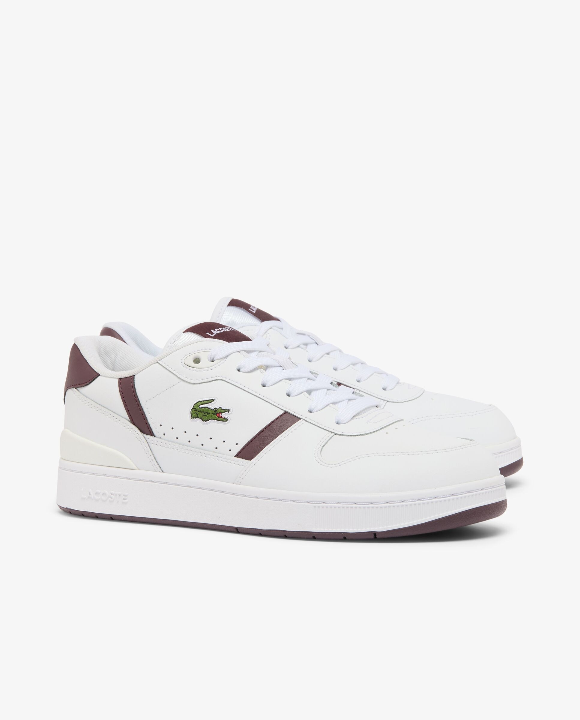 Zapatilla de hombre t-clip set de piel - Lacoste - Blanco Blanco-3