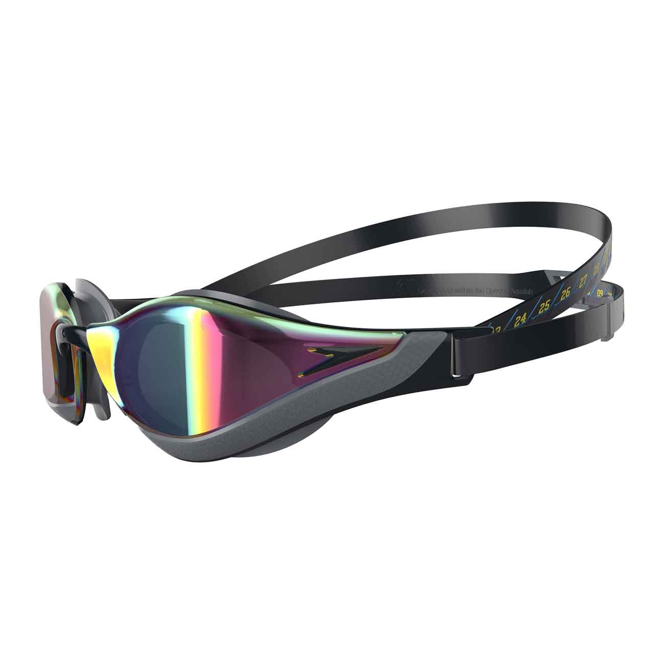 Gafas de natación unisex fastskin pure focus mirror speedo - Negro / Cromo Negro / Cromo-3