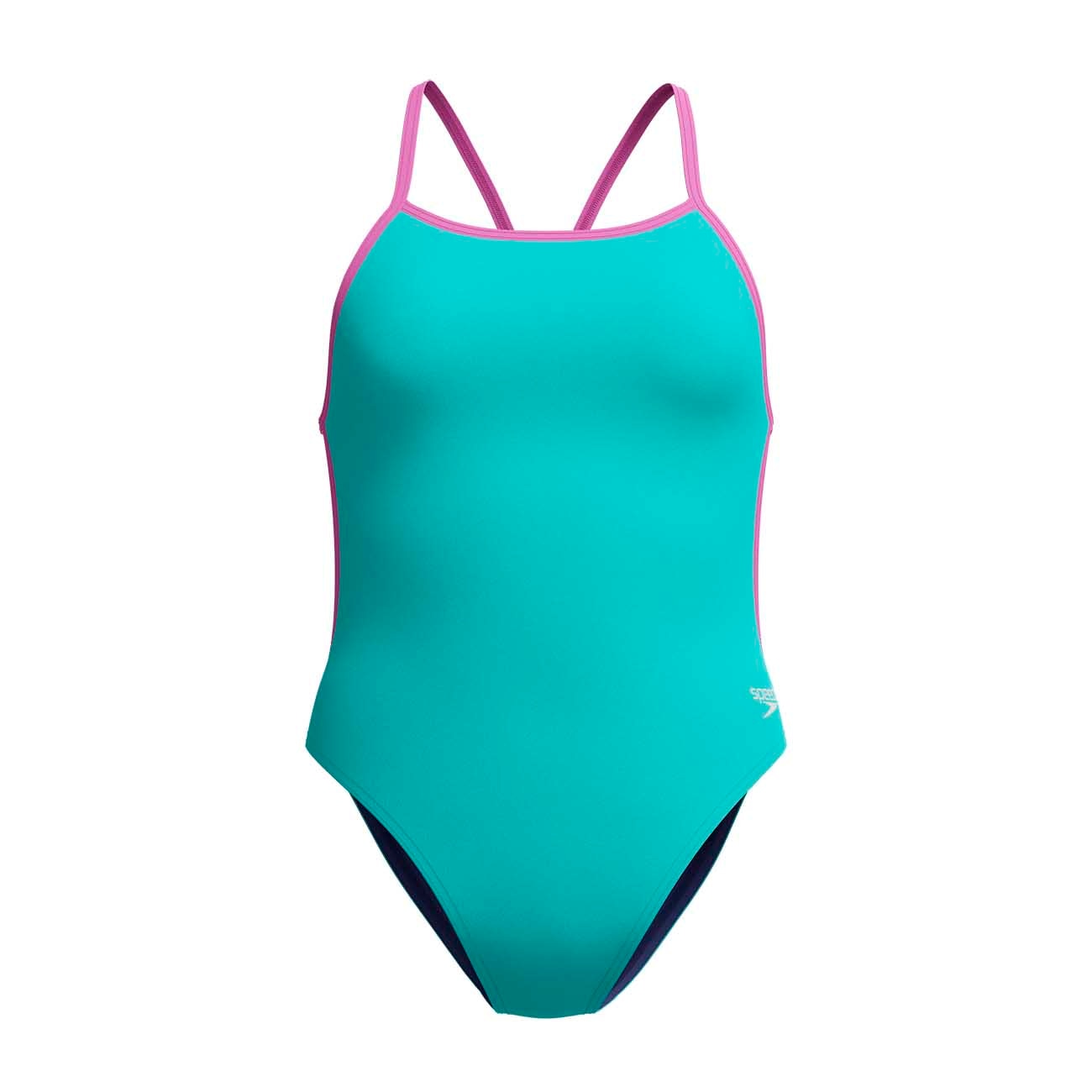 Speedo Bañador de natación para mujer Solid Vback Azul