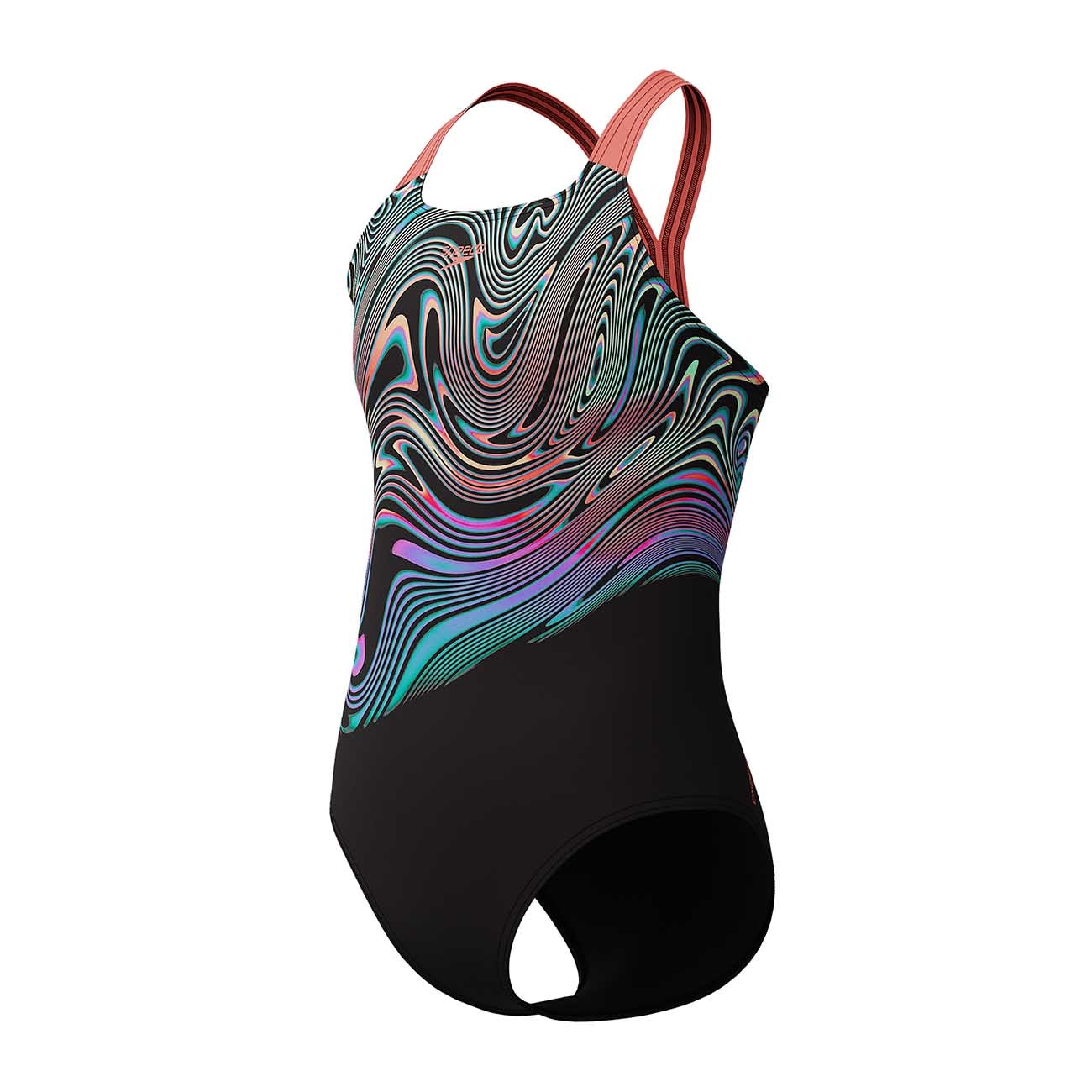 Bañador de natación para niños Digital Placement Powerback Speedo - Naranja Naranja-2