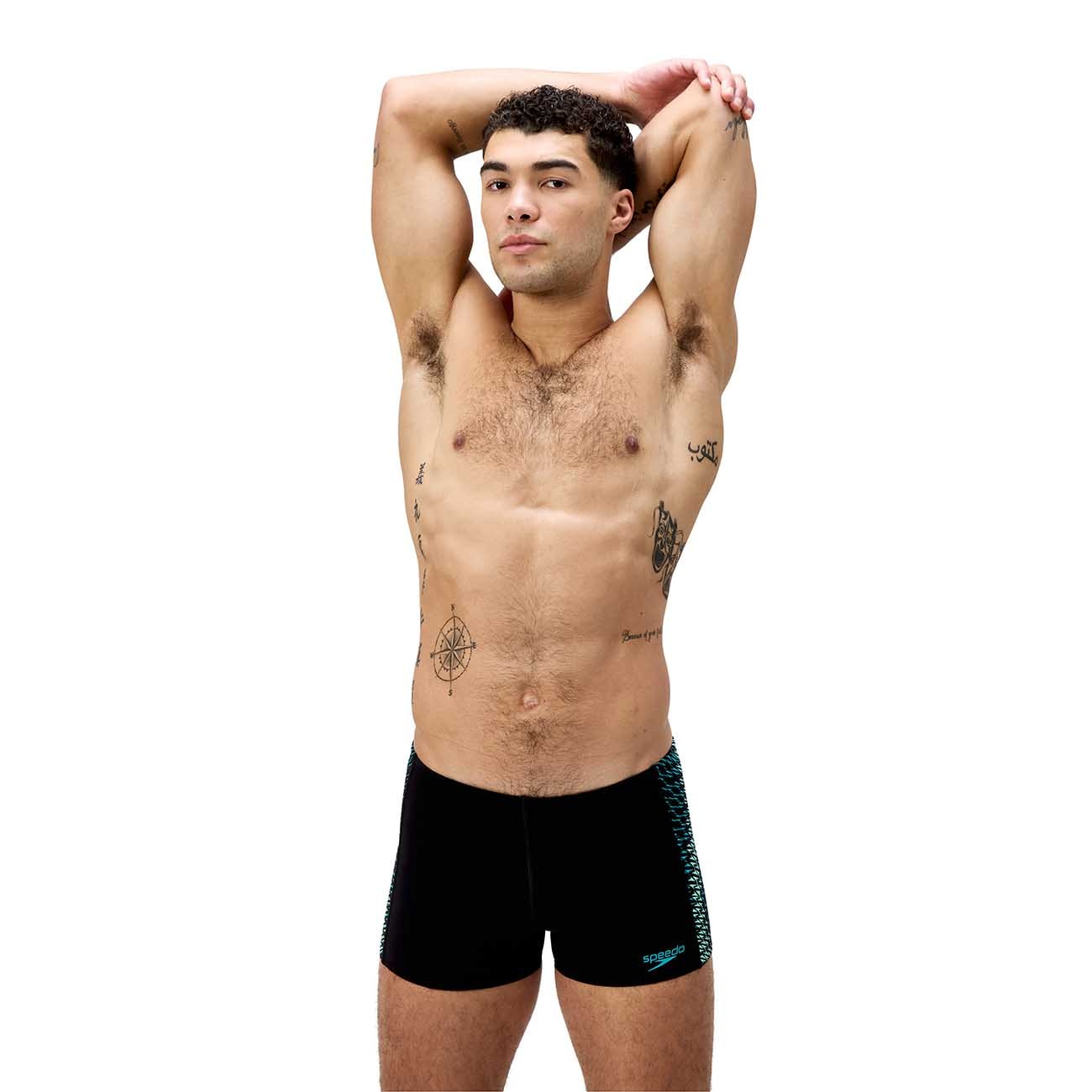 Speedo Bañador de natación para hombre Endurance+ Tech Panel Aquashort Negro