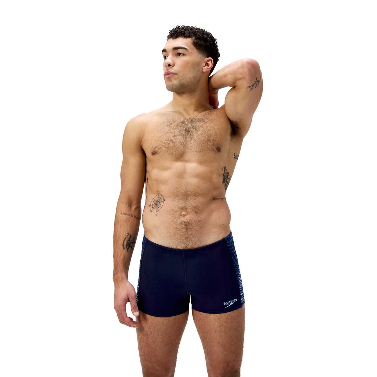 Speedo Bañador de natación para hombre Endurance+ Tech Panel Aquashort Negro