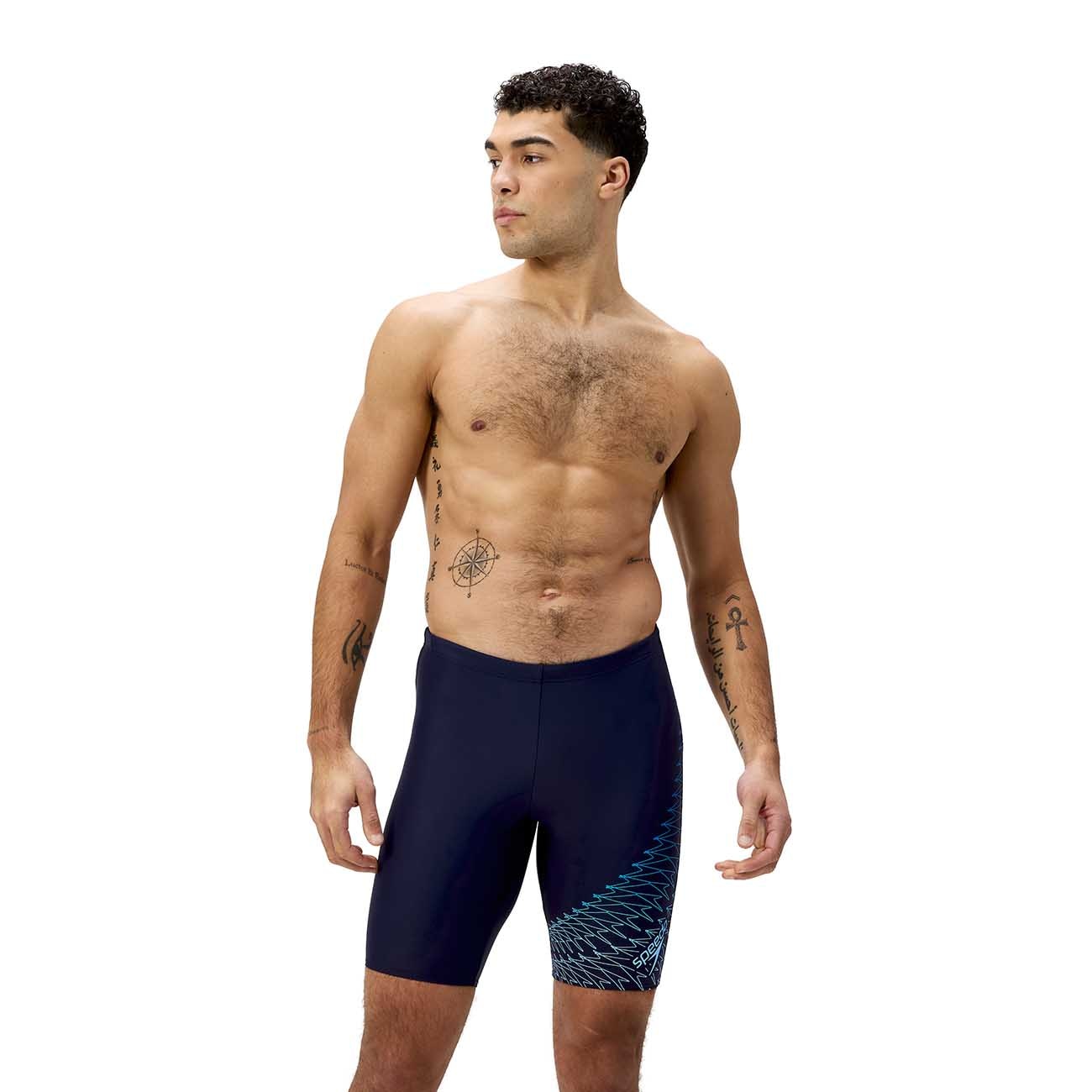 Speedo Bañador de natación para hombre Medley Logo Jammer Blanco