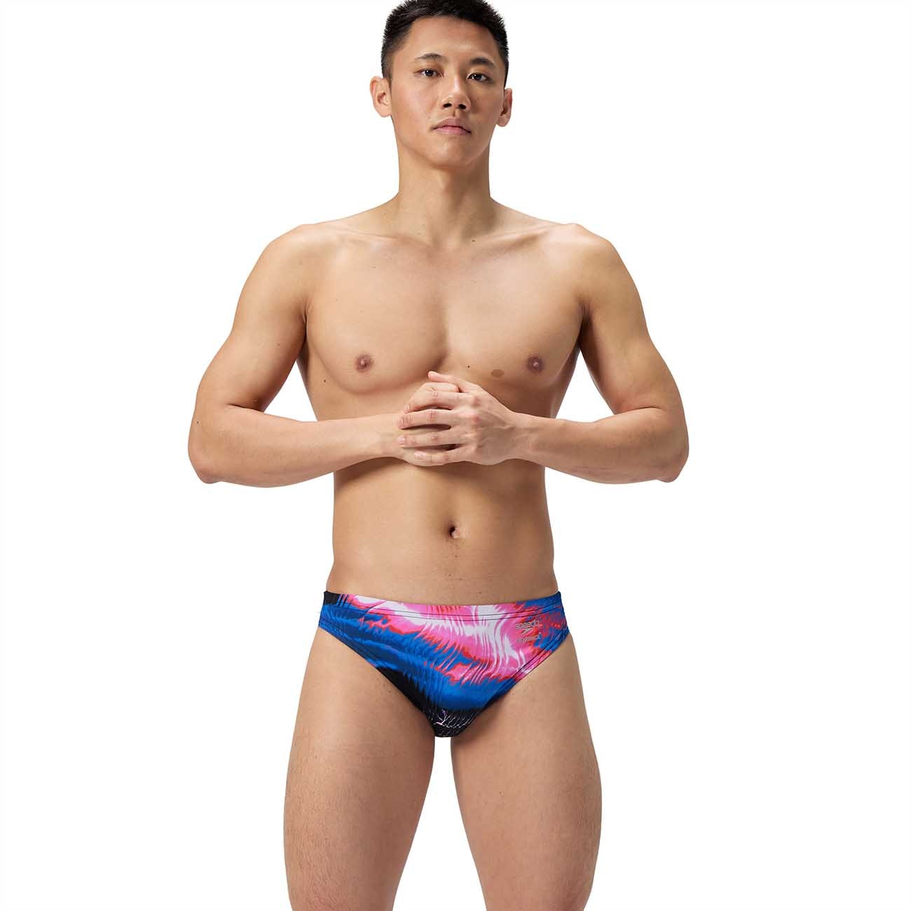 Speedo Bañador de natación para hombre ML Printed Brief Rosa