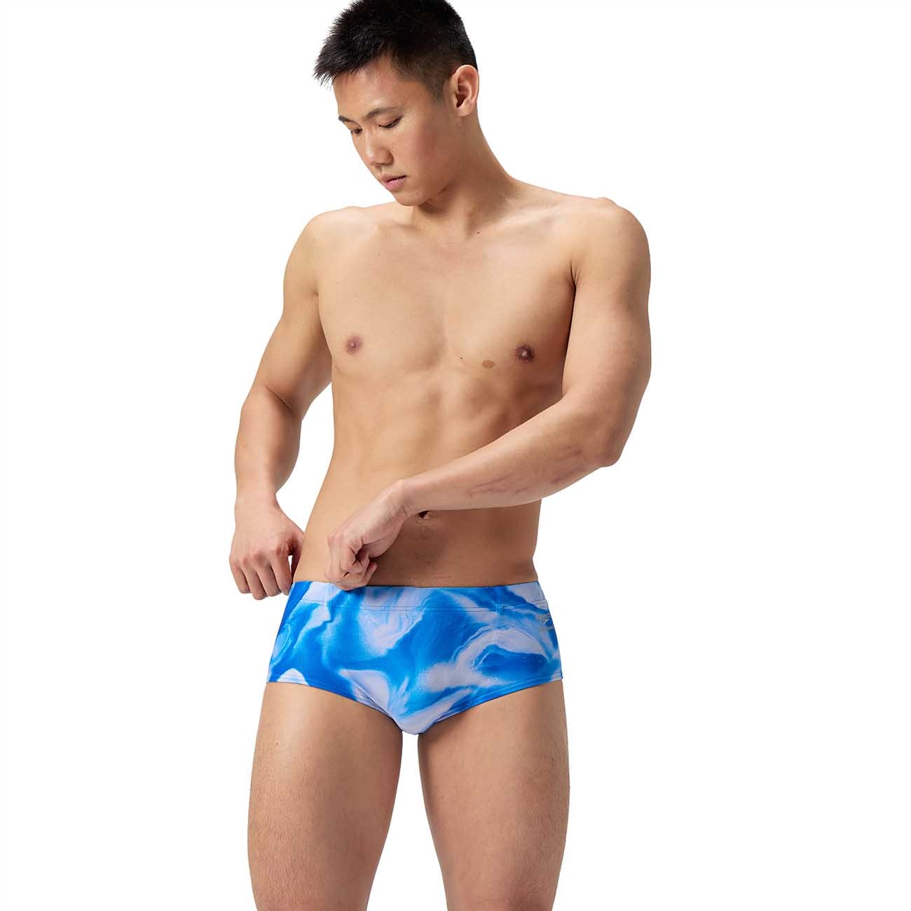 Speedo Bañador de natación para hombre ML Printed 13cm Brief Azul