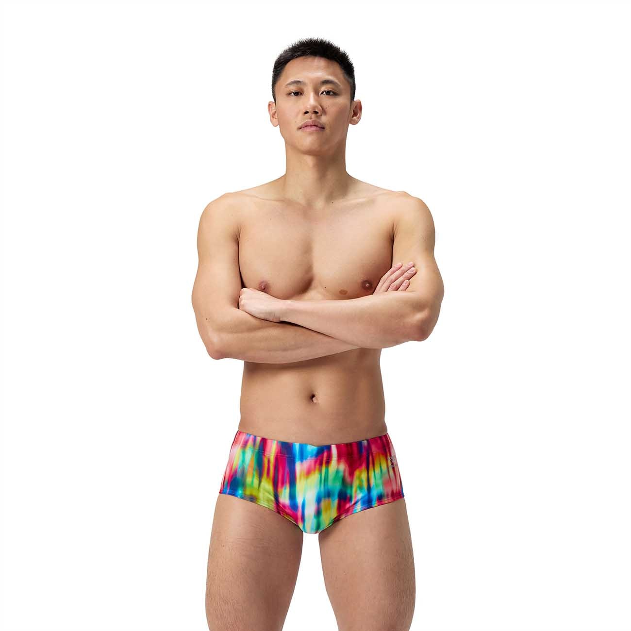 Speedo Bañador de natación para hombre ML Printed 13cm Brief Rojo