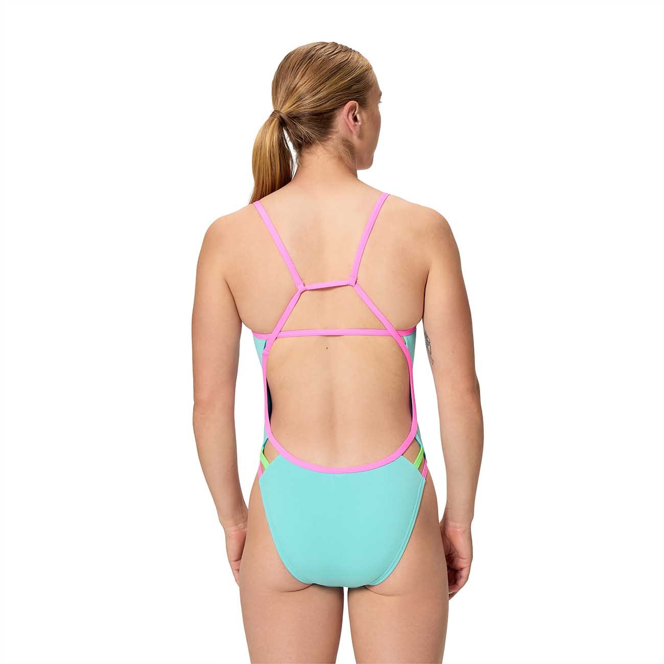 Bañador de natación para mujer Female Solid Tri Back Speedo - Azul Azul-3