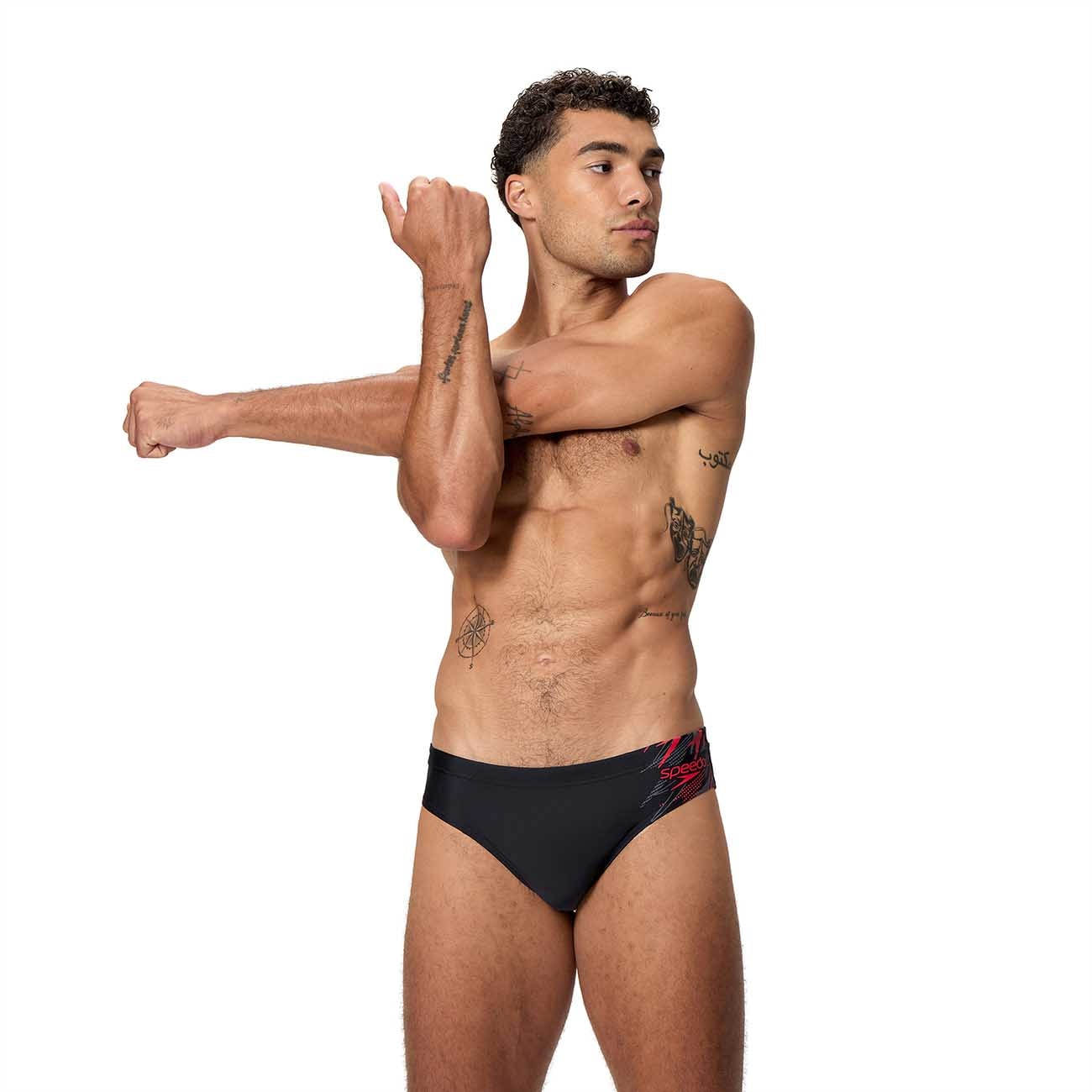 Imagen 0 de Bañador de natación para hombre Medly Logo Brief 7cm Speedo Gris oscuro