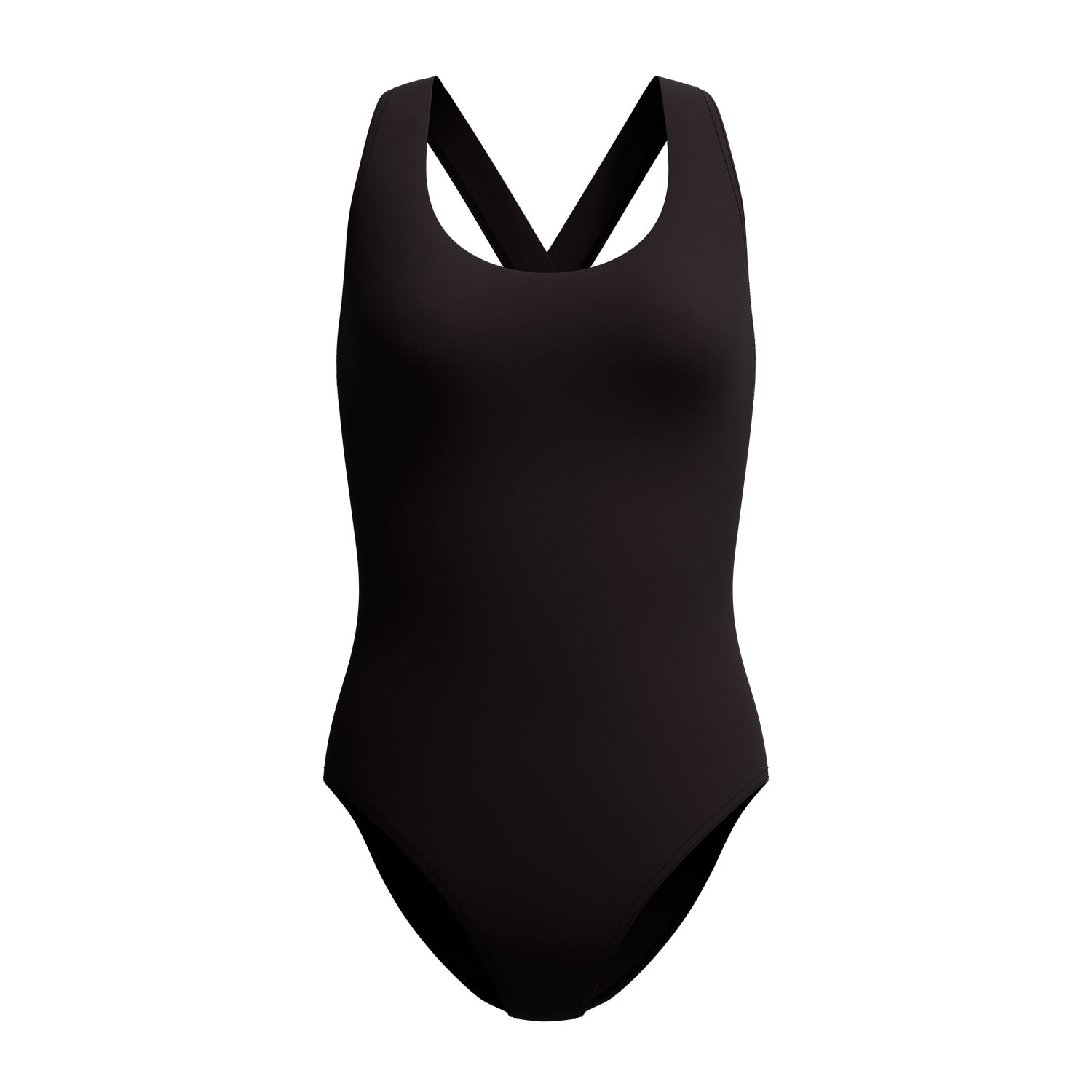 Speedo Bañador de natación para mujer Solid Scoop Neck One Piece Negro