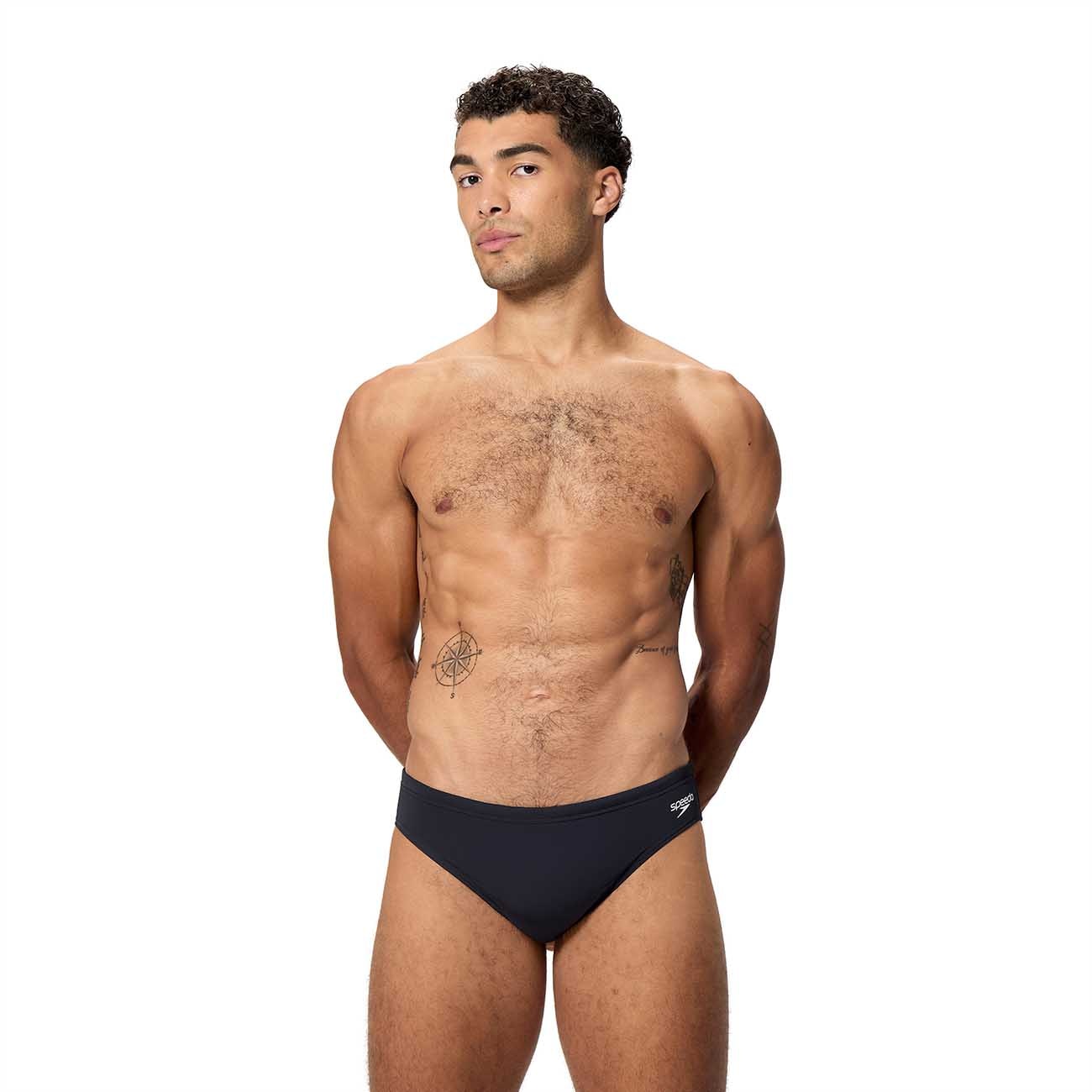 Speedo Bañador de natación para hombre Endurance+ Logo Brief 2.5" Verde oscuro