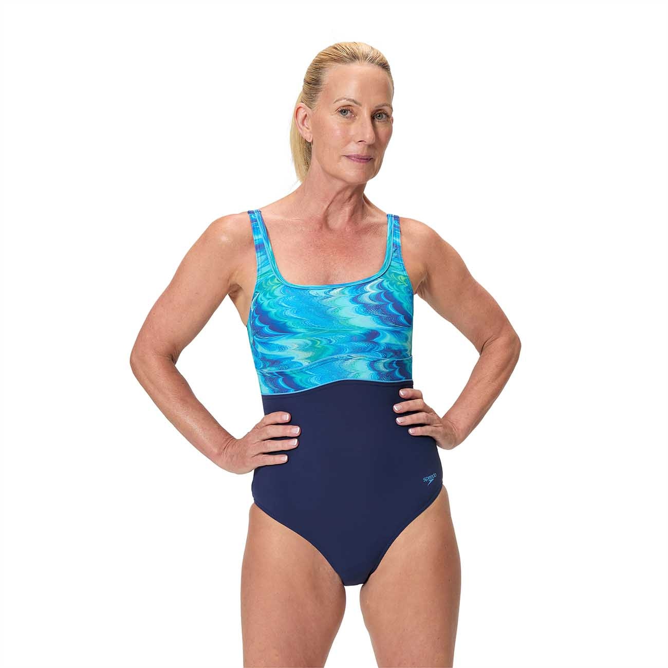 Bañador de natación para muejr Print Contour Eclipse One Piece Speedo - Azul marino Azul marino-1