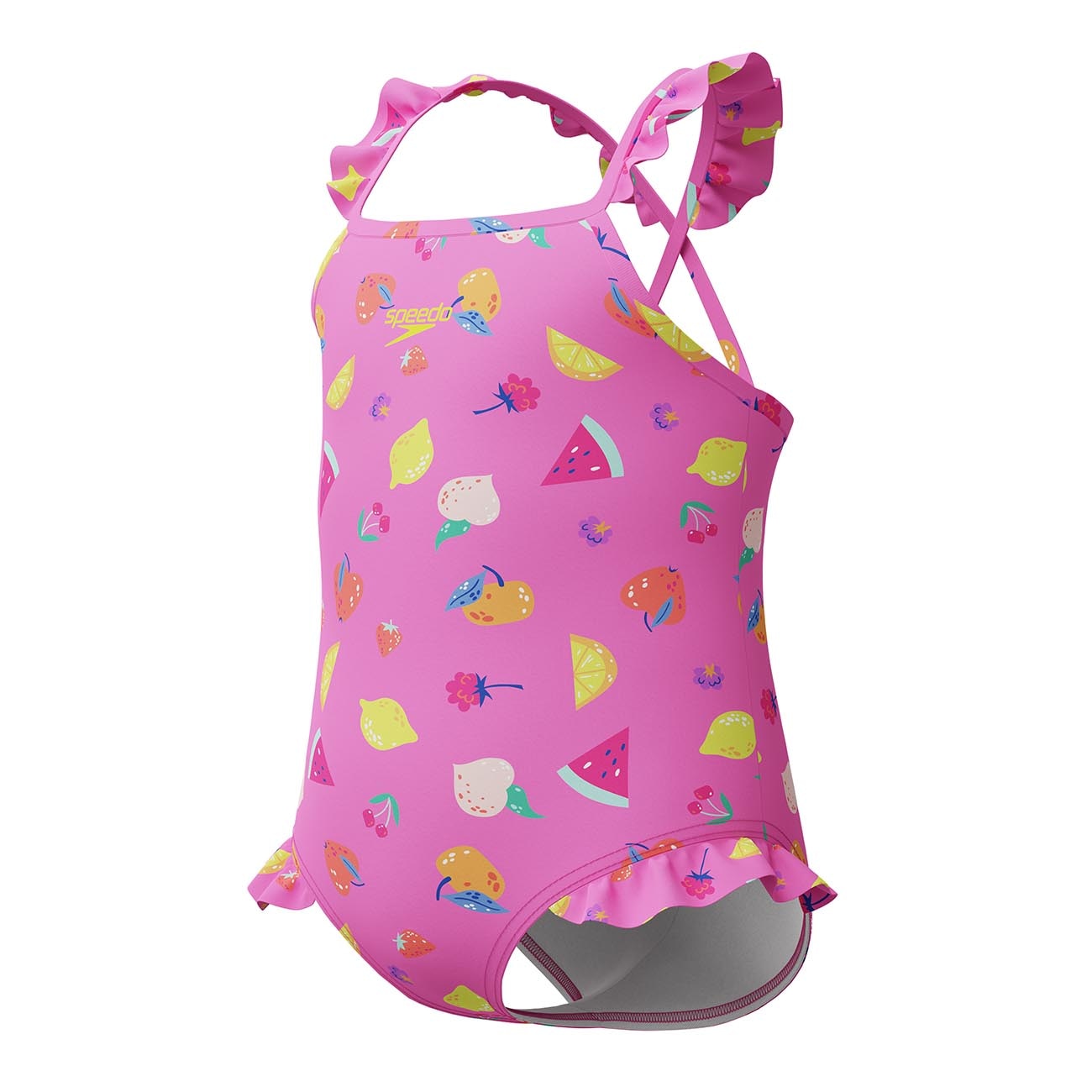 Bañador de natación para bebés Print Frill Thinstrap One Piece Speedo - Rosa Rosa-2