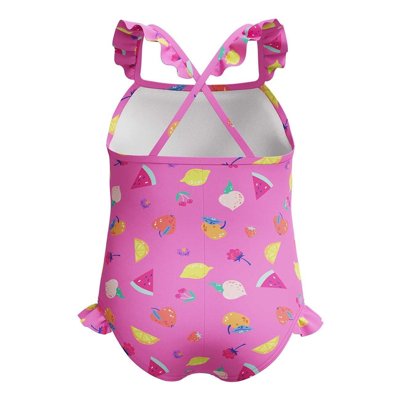 Bañador de natación para bebés Print Frill Thinstrap One Piece Speedo - Rosa Rosa-3