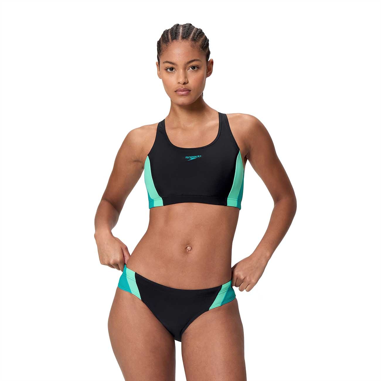 Imagen 0 de Bikini de natación para mujer Colourblock Splice 2 Two Piece Speedo Verde