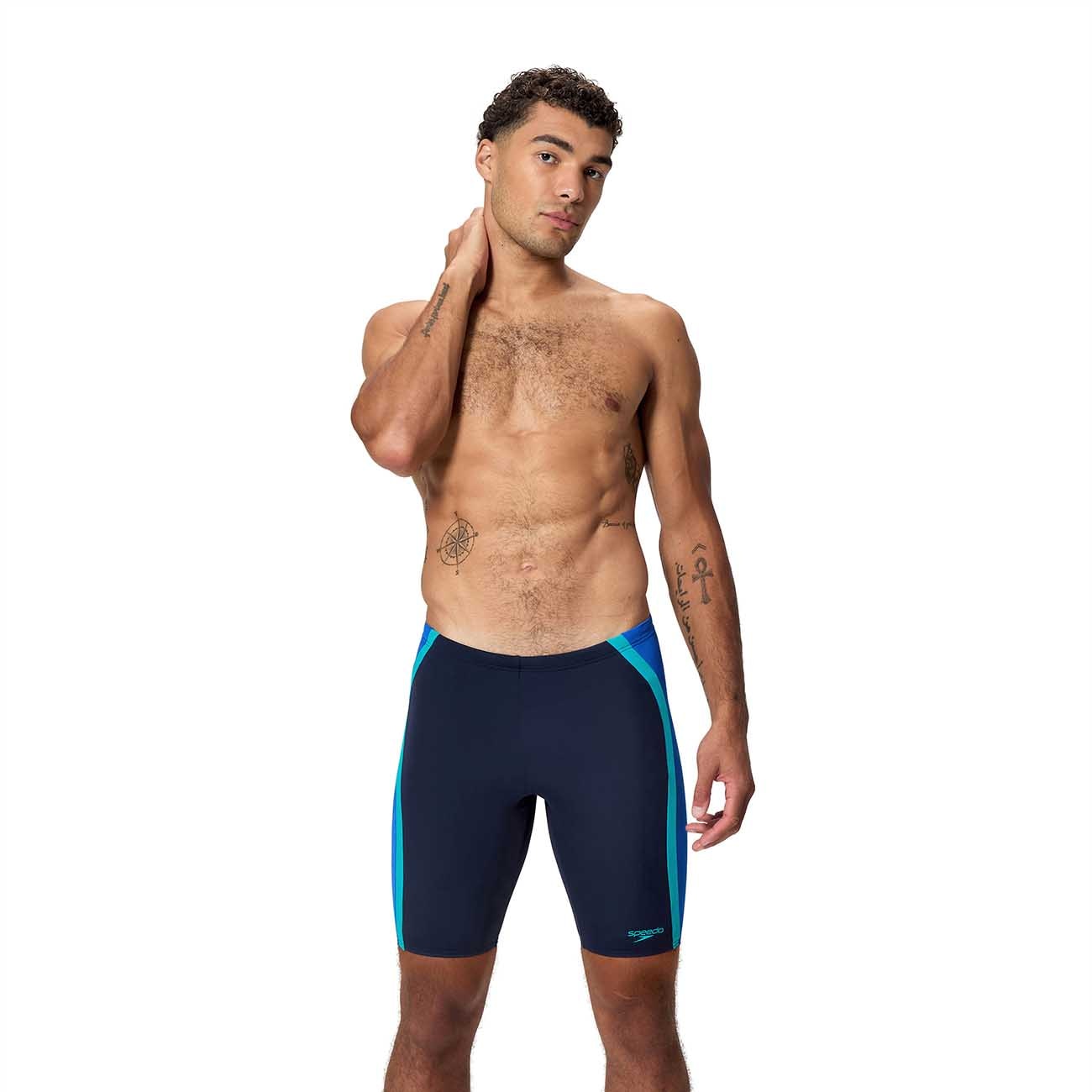 Imagen 0 de Bañador de natación para hombre Solid Splice Jammer Speedo Azul marino