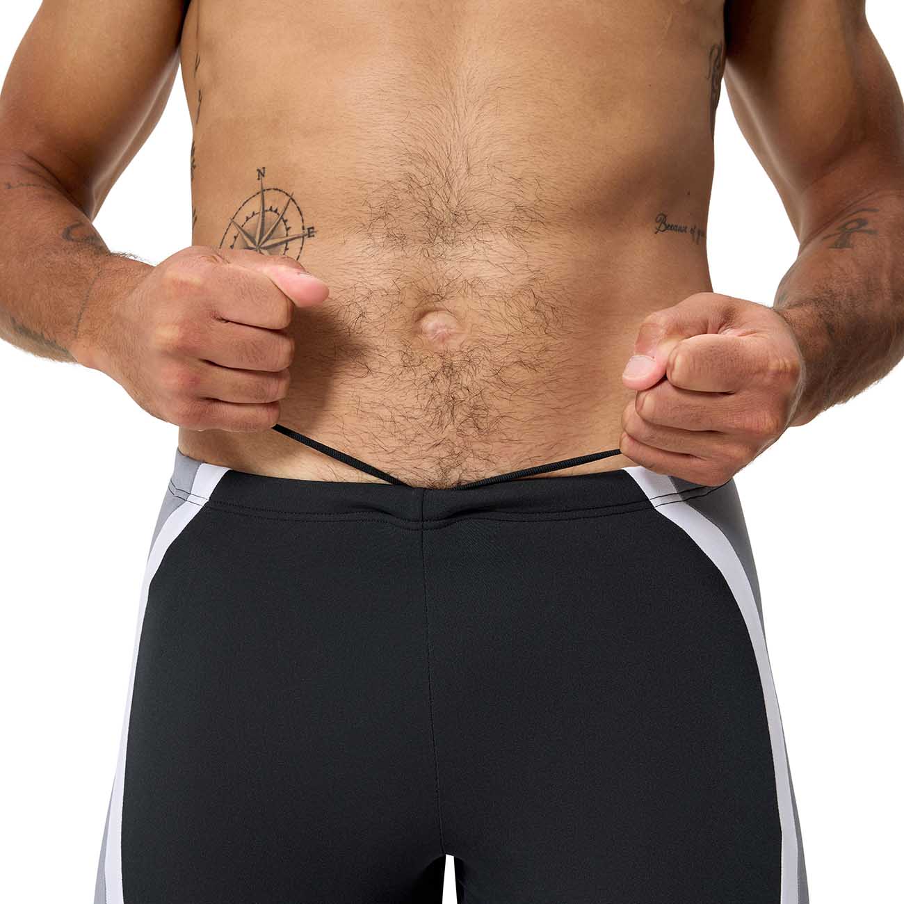 Bañador de natación para hombre Solid Splice Jammer Speedo - Negro / Gris Negro / Gris-2