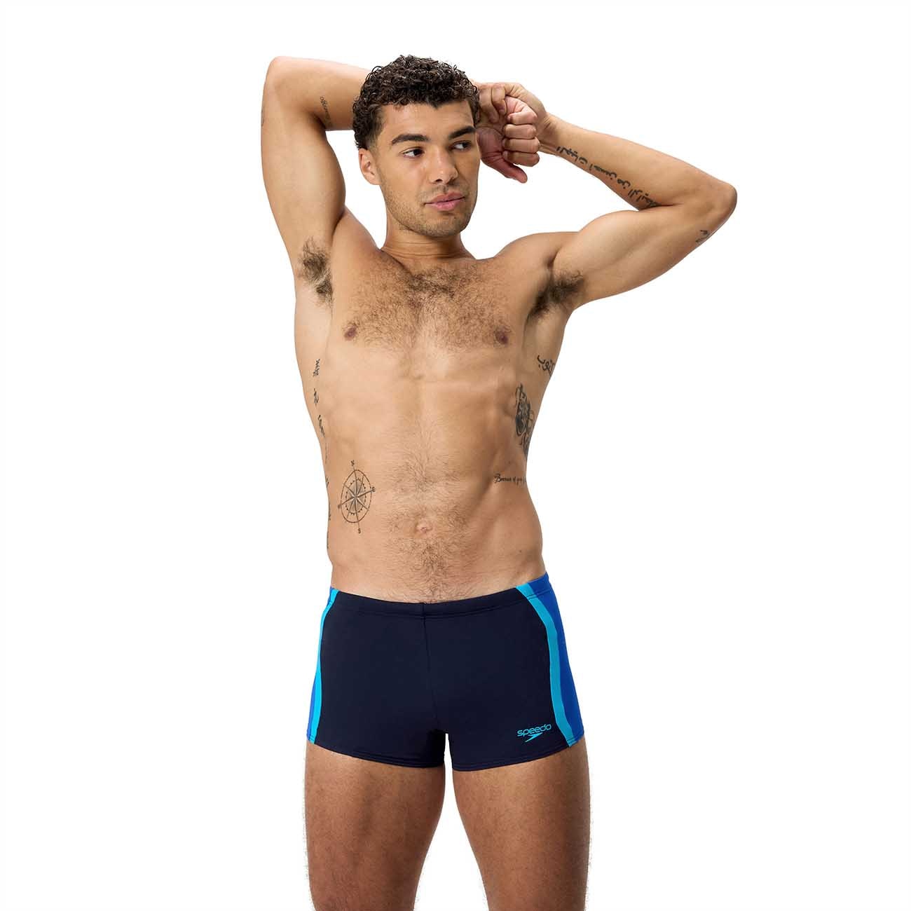 Bañador de natación para hombre Solid Splice Aquashort Speedo - Azul marino Azul marino-1