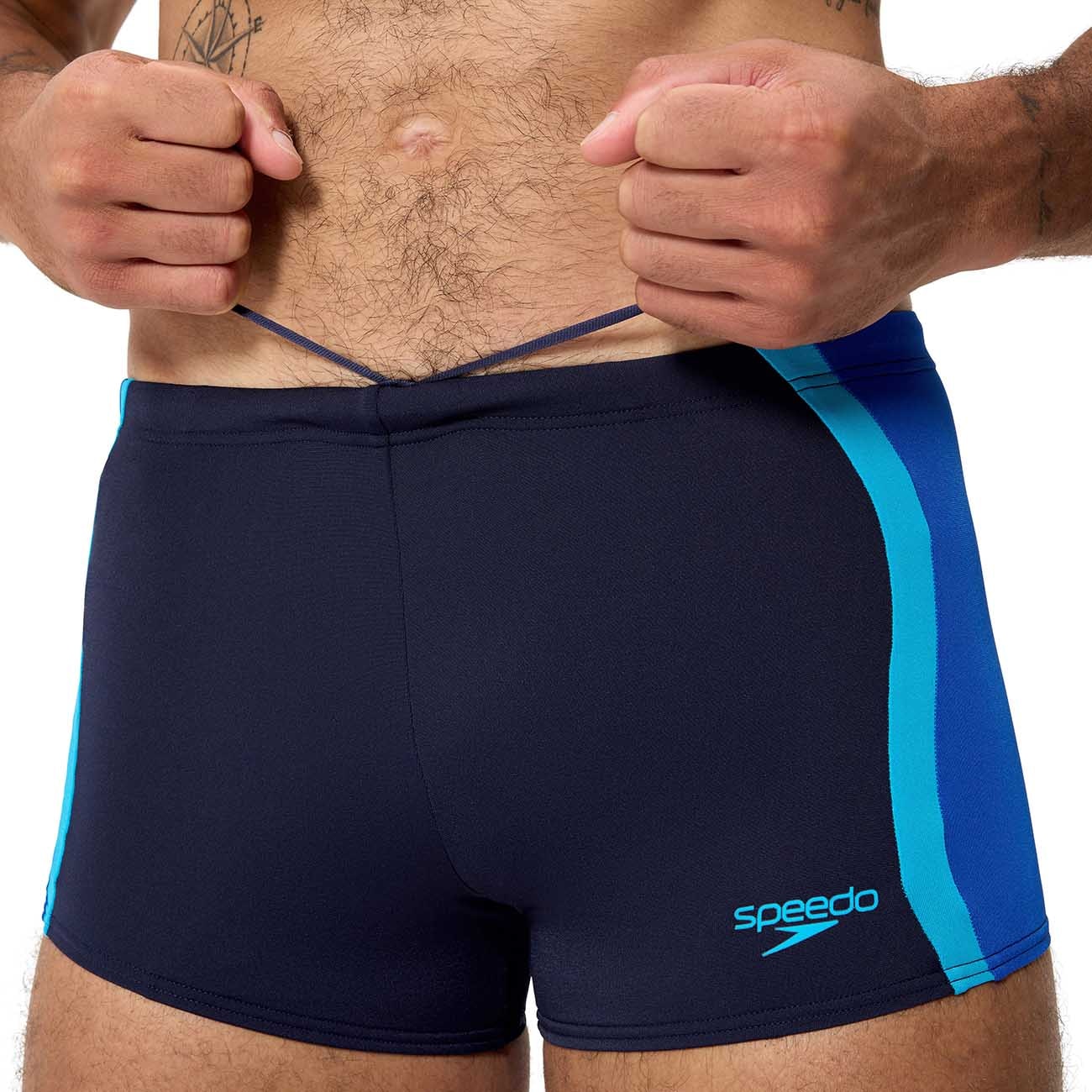Bañador de natación para hombre Solid Splice Aquashort Speedo - Azul marino Azul marino-2