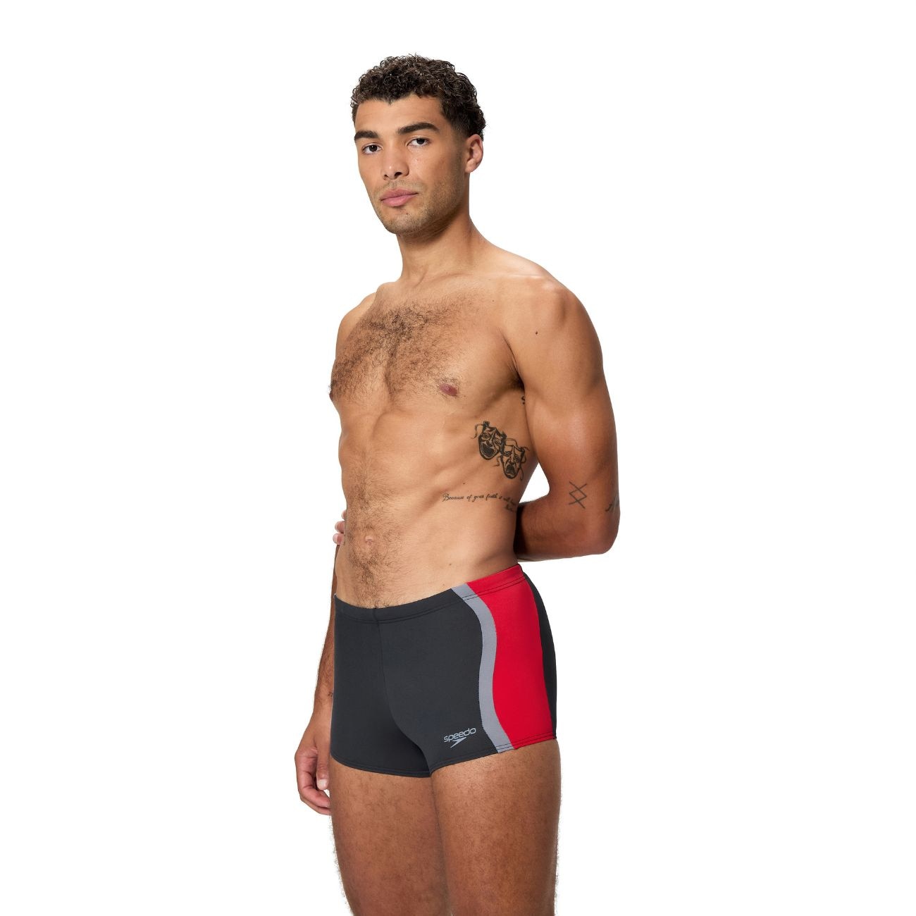 Bañador de natación para hombre Solid Splice Aquashort Speedo - Gris oscuro Gris oscuro-1