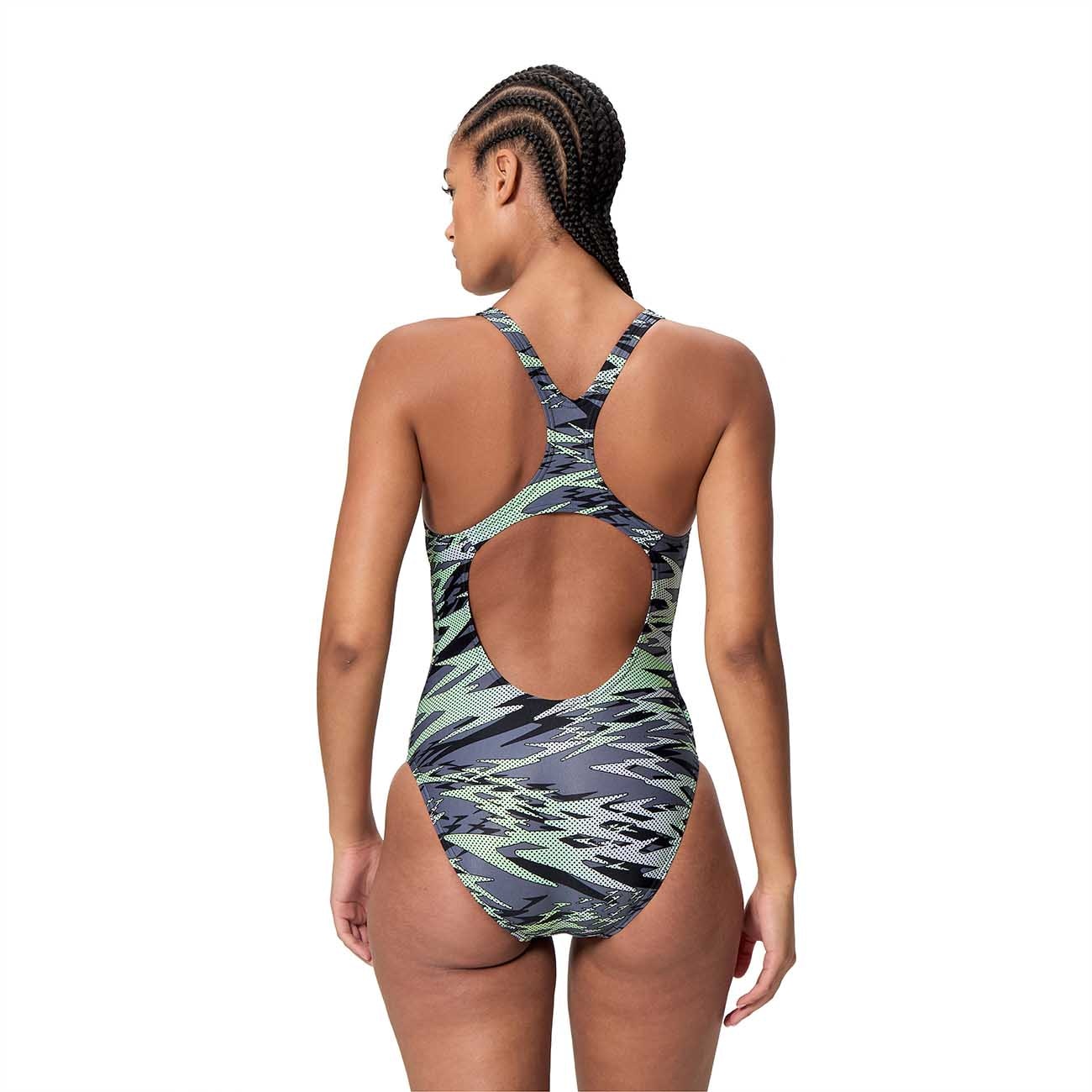 Bañador de natación para mujer Hyperboom Print Medalist One Piece Speedo - Gris Gris-3
