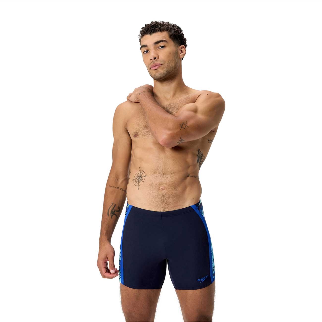 Speedo Bañador de natación para hombre Hyperboom Splice Mid Jammer Azul marino