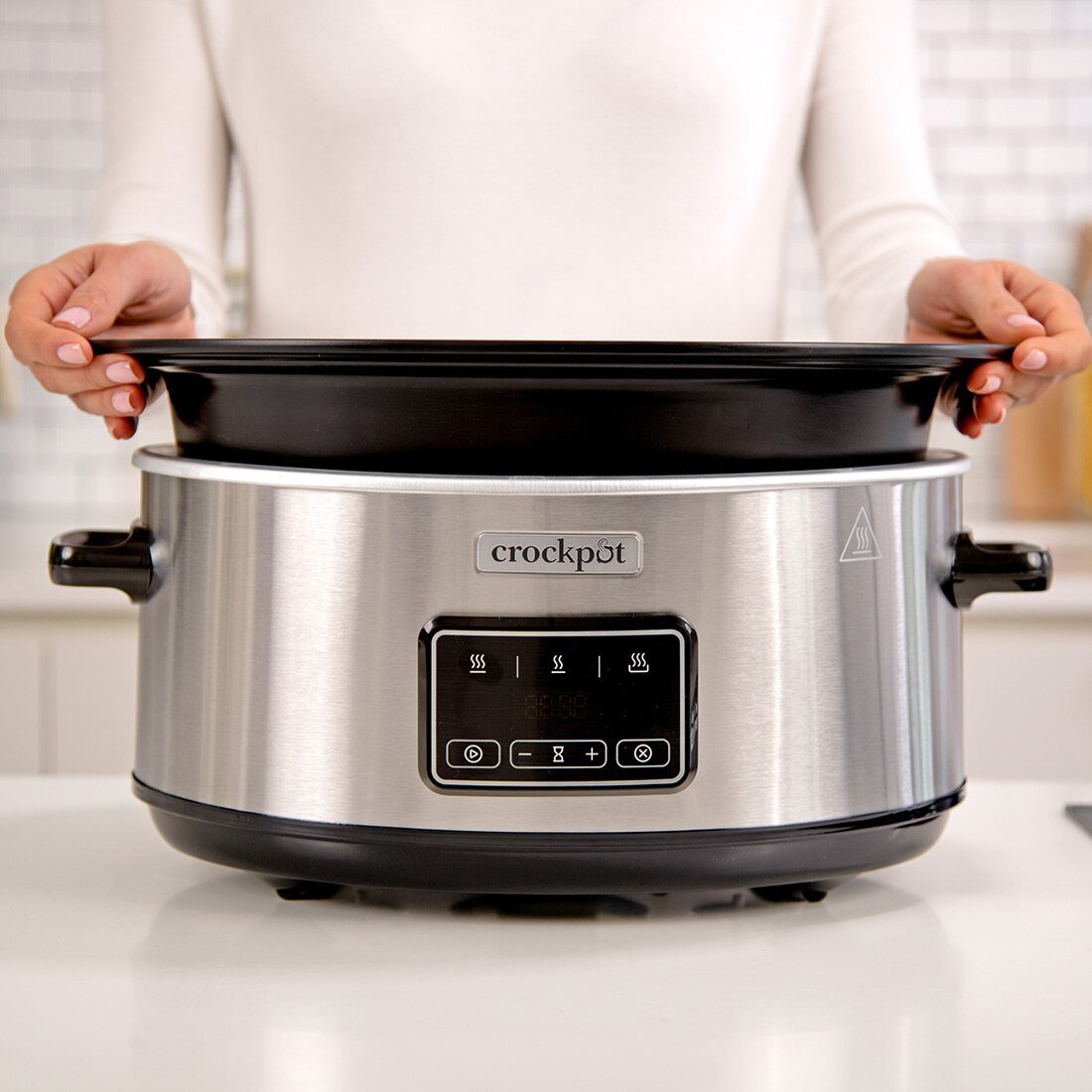 Olla eléctrica de cocción lenta CrockPot Sizzle & Stew y 3.5 L - Gris Gris-3