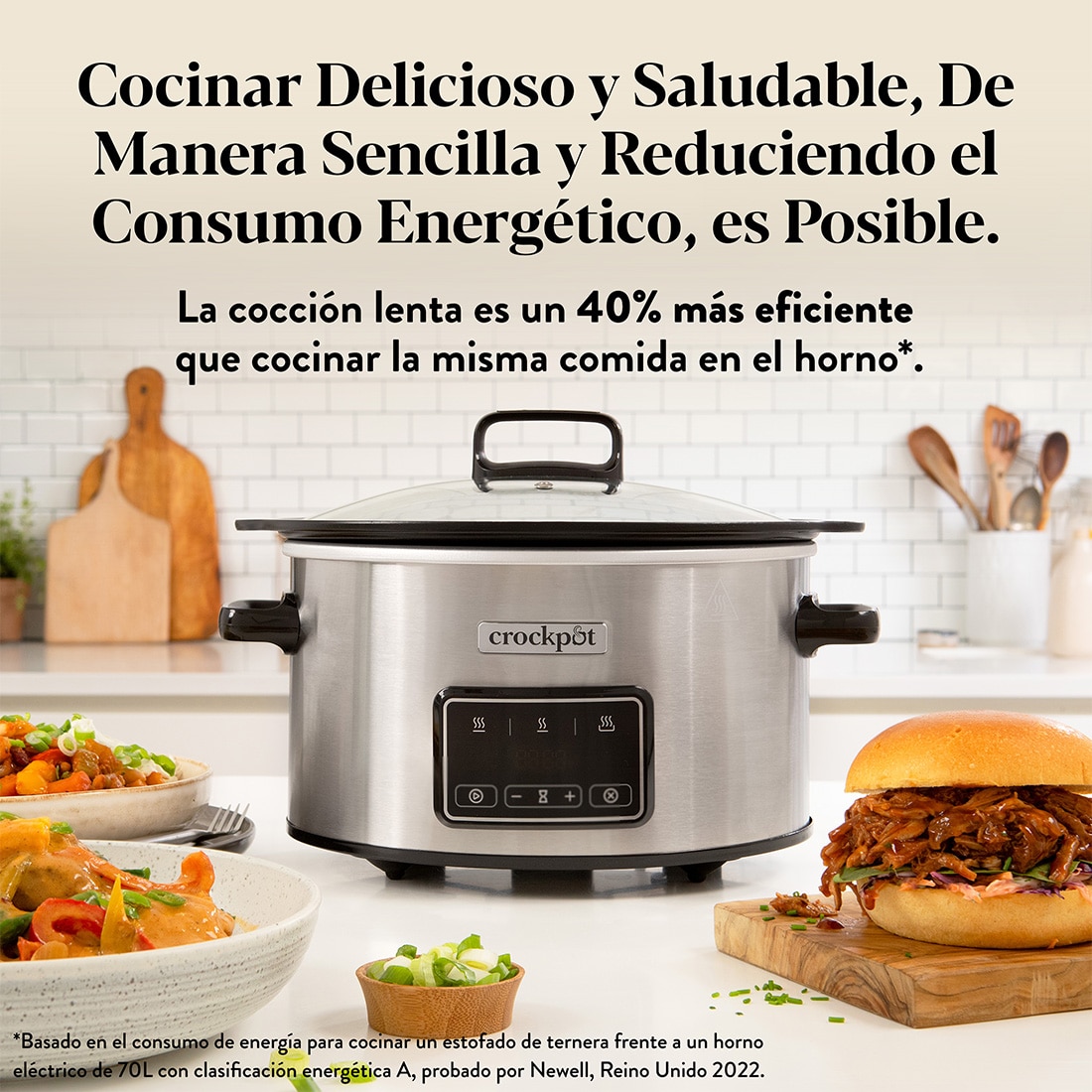 Olla eléctrica de cocción lenta CrockPot Sizzle & Stew y 3.5 L - Gris Gris-6