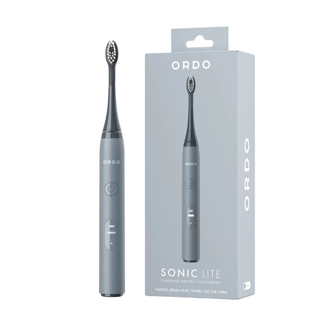 Ordo - Cepillo de dientes eléctrico Ordo Lite negro con 35.000 pulsos-min y batería de hasta 5 semanas.
