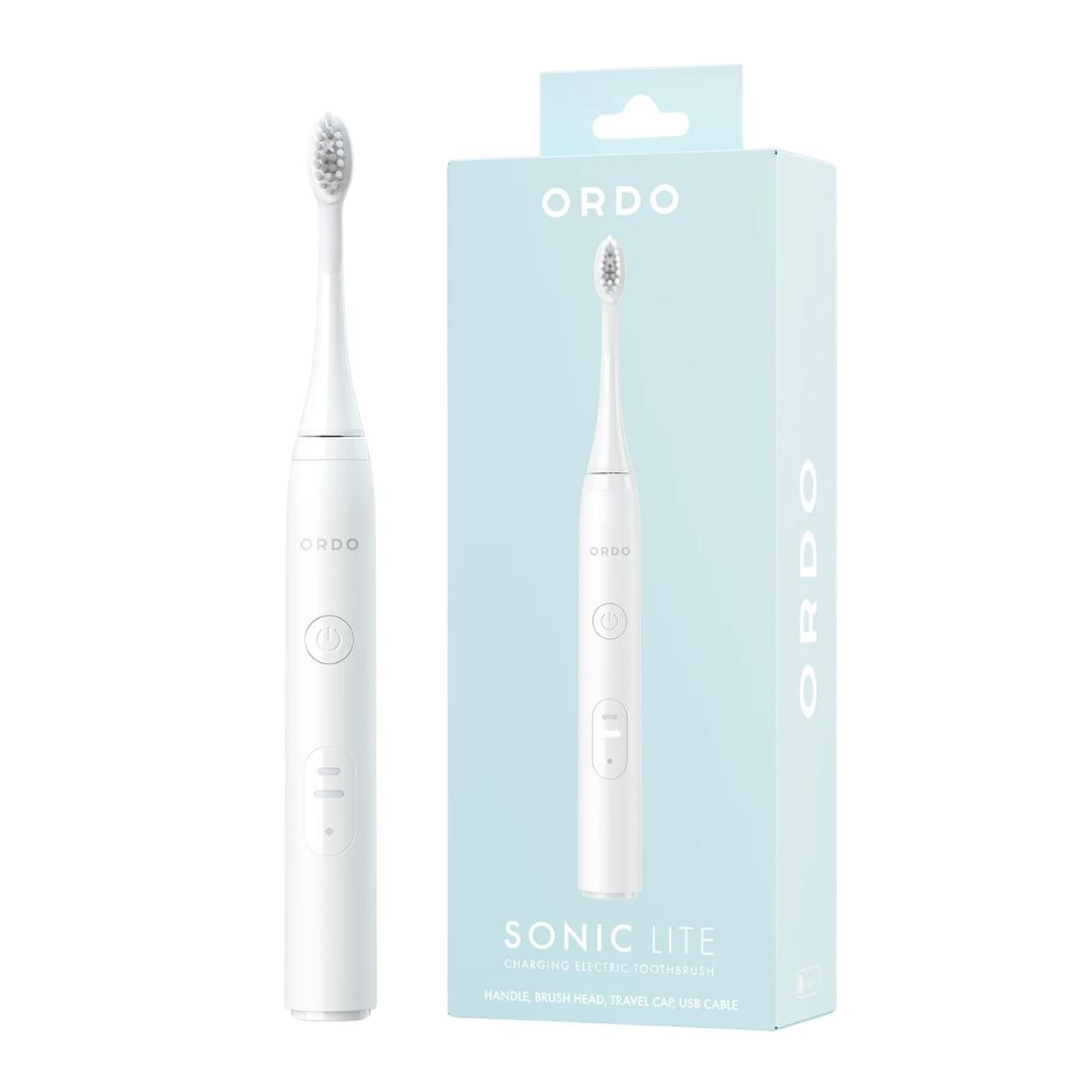 Ordo - Cepillo de dientes eléctrico Ordo Lite blanco con 35.000 pulsos-min y batería de hasta 5 semanas.
