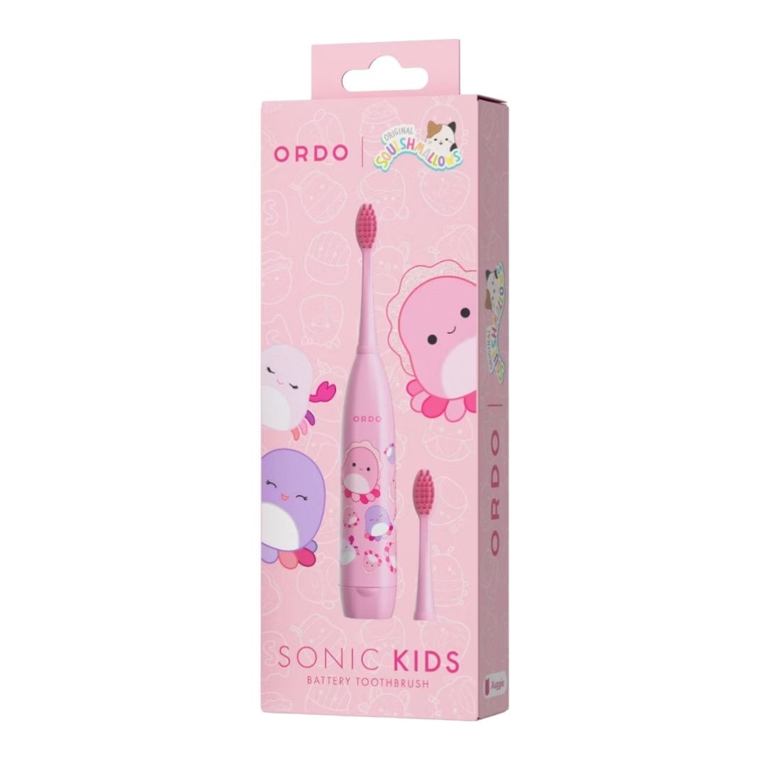 Imagen 2 de Cepillo de dientes eléctrico Ordo Sonic Kids Squishmallows Auggie con batería uso infantil - Rosa Rosa