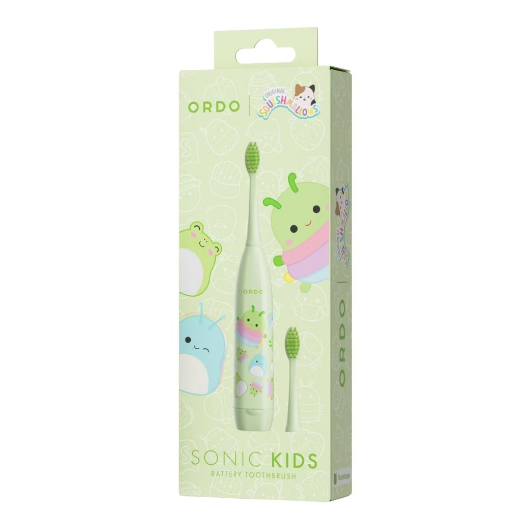 Imagen 2 de Cepillo de dientes eléctrico Ordo Sonic Kids Squishmallows Rutabaga con batería uso infantil - Verde Verde