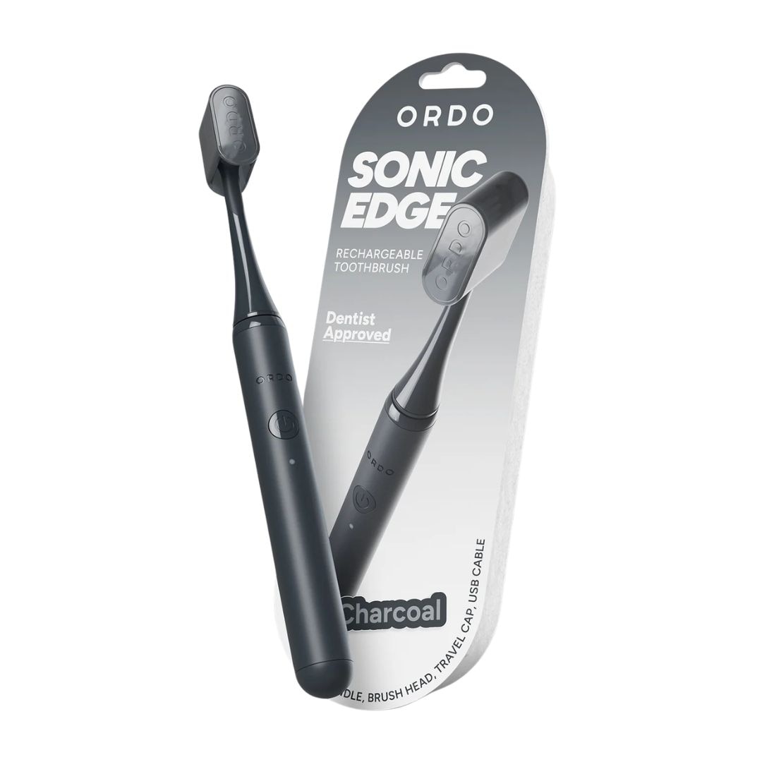 Ordo - Cepillo de dientes eléctrico Ordo Sonic Edge negro con tecnología sónica y recargable.