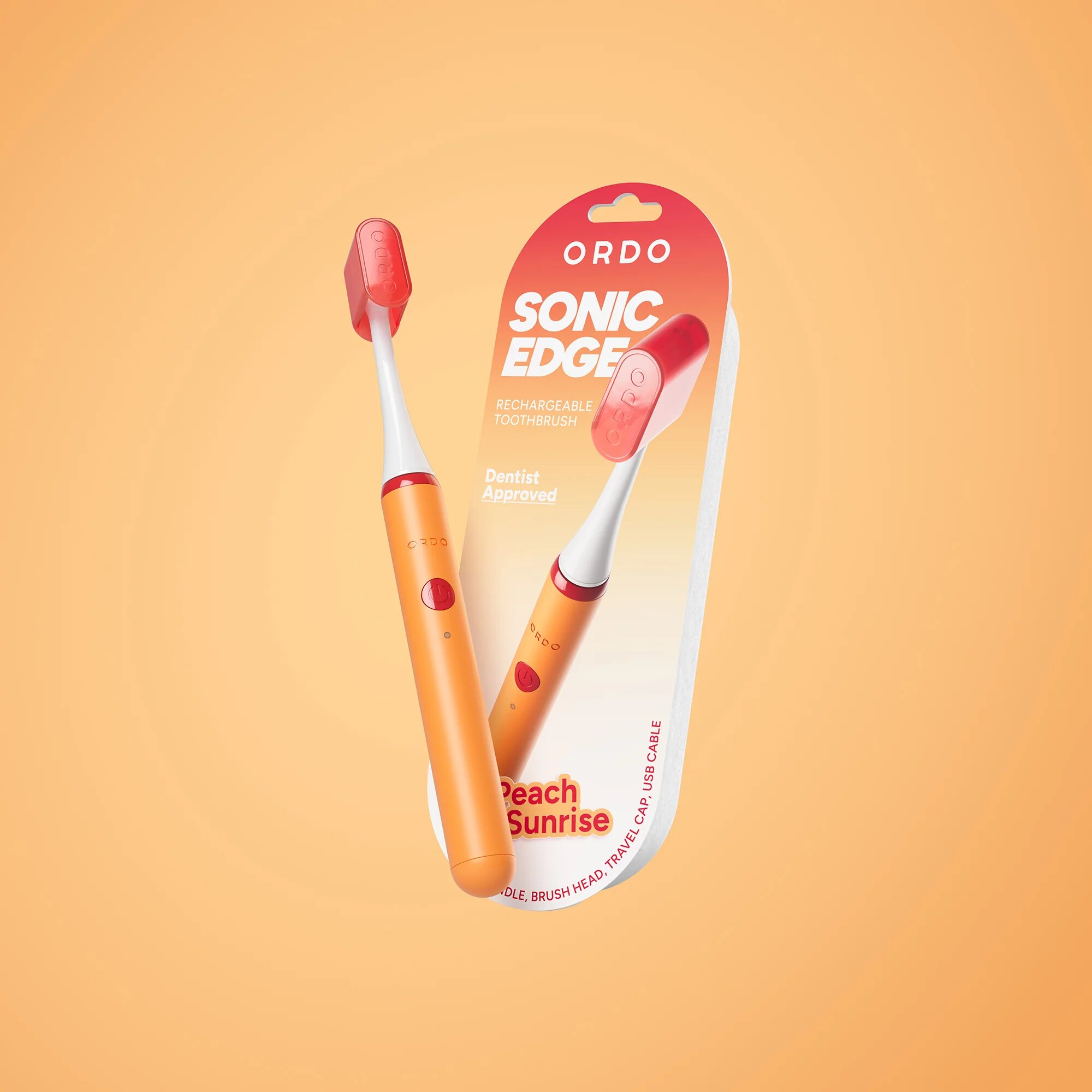 Imagen 2 de Cepillo de dientes eléctrico Ordo Sonic Edge naranja con tecnología sónica y recargable - Naranja Naranja