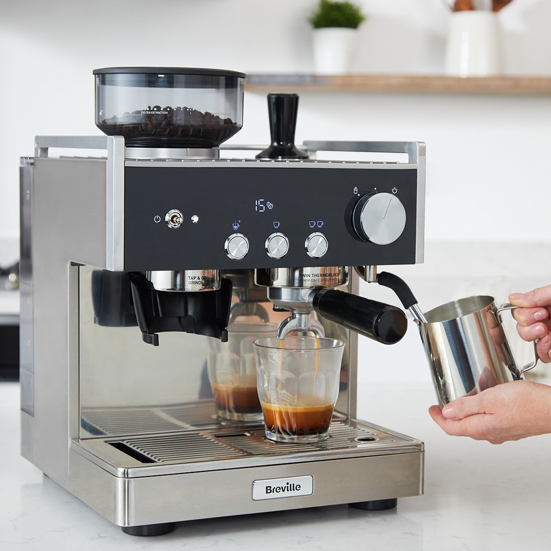 イタリア　【変圧器とグラインダー付き】Breville Barista Cafetera Espresso Breville Barista Signature Negro · El Corte Inglés