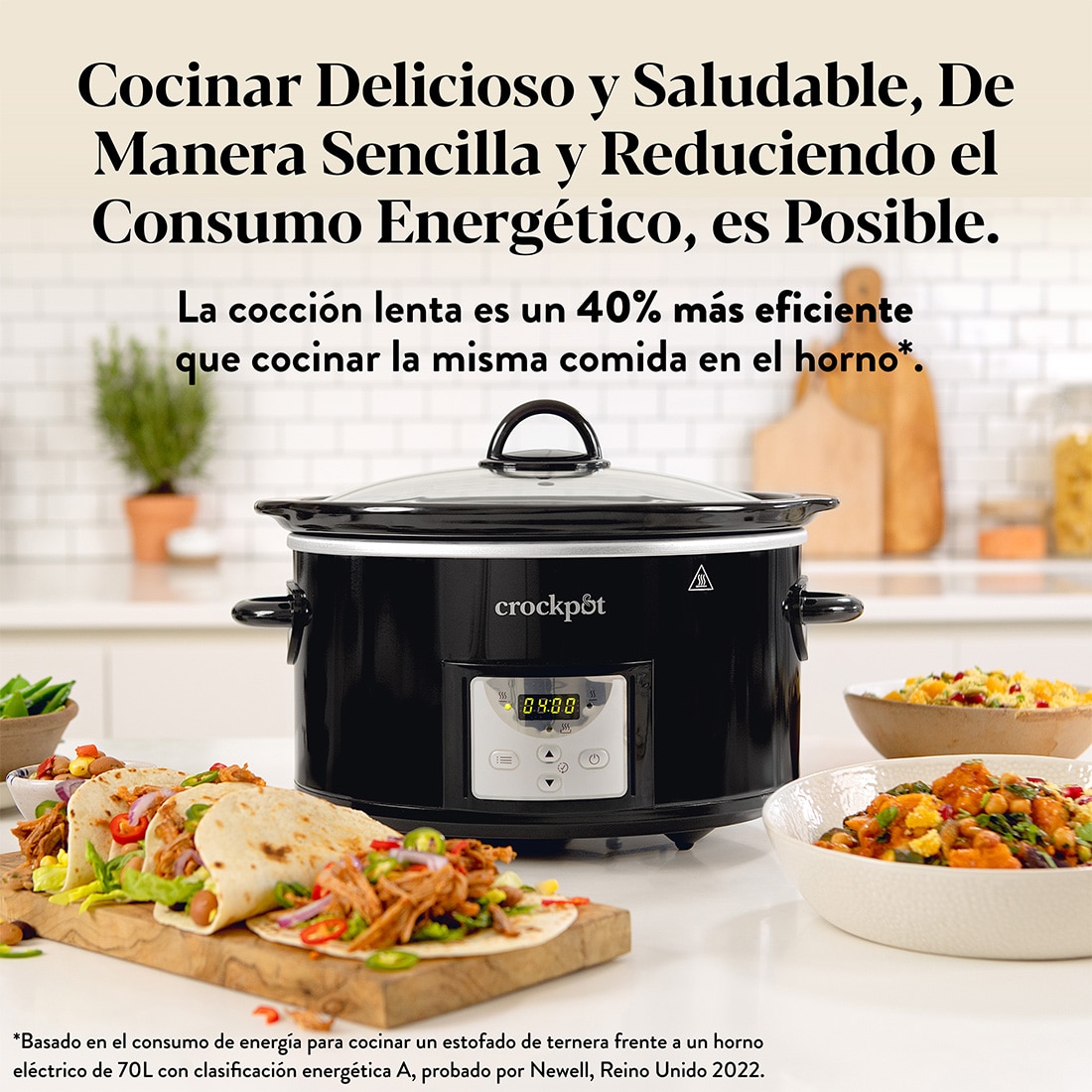 Olla eléctica de cocción lenta CrockPot 3,5 L - Negro Negro-4