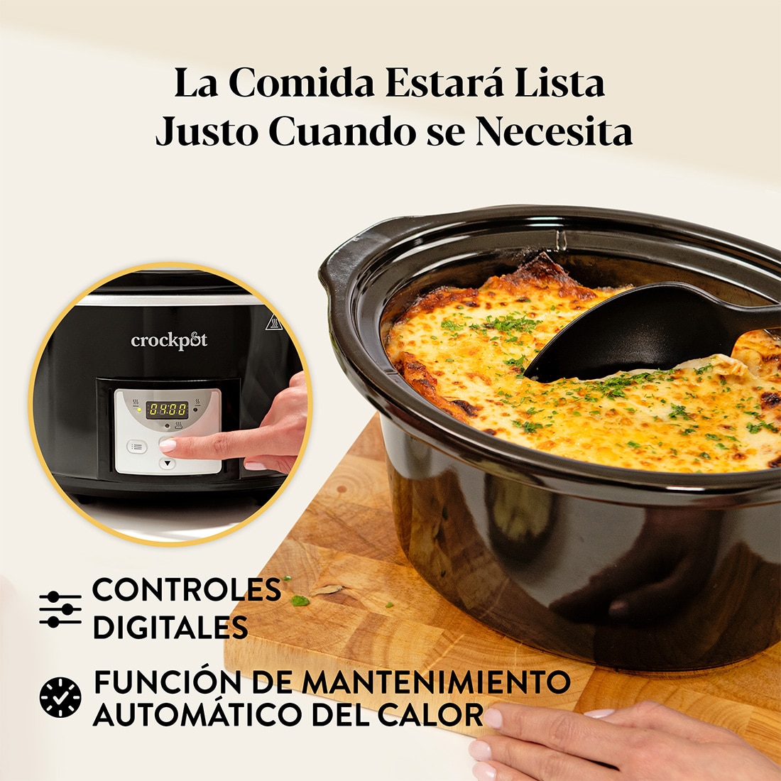 Olla eléctica de cocción lenta CrockPot 3,5 L - Negro Negro-5