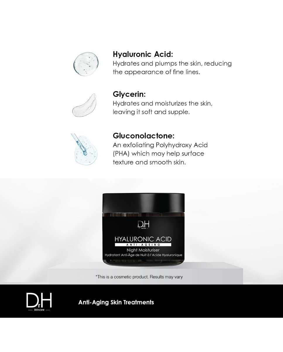 Crema hidratante de noche con ácido hialurónico Dr H 60ml - 700 60 ml 700-4