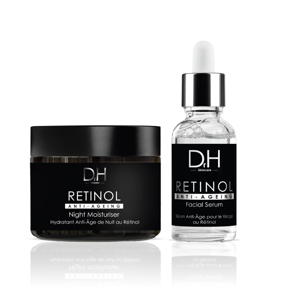 Imagen 0 de Pack de sérum facial antiedad y crema hidratante de noche con retinol Dr H 700