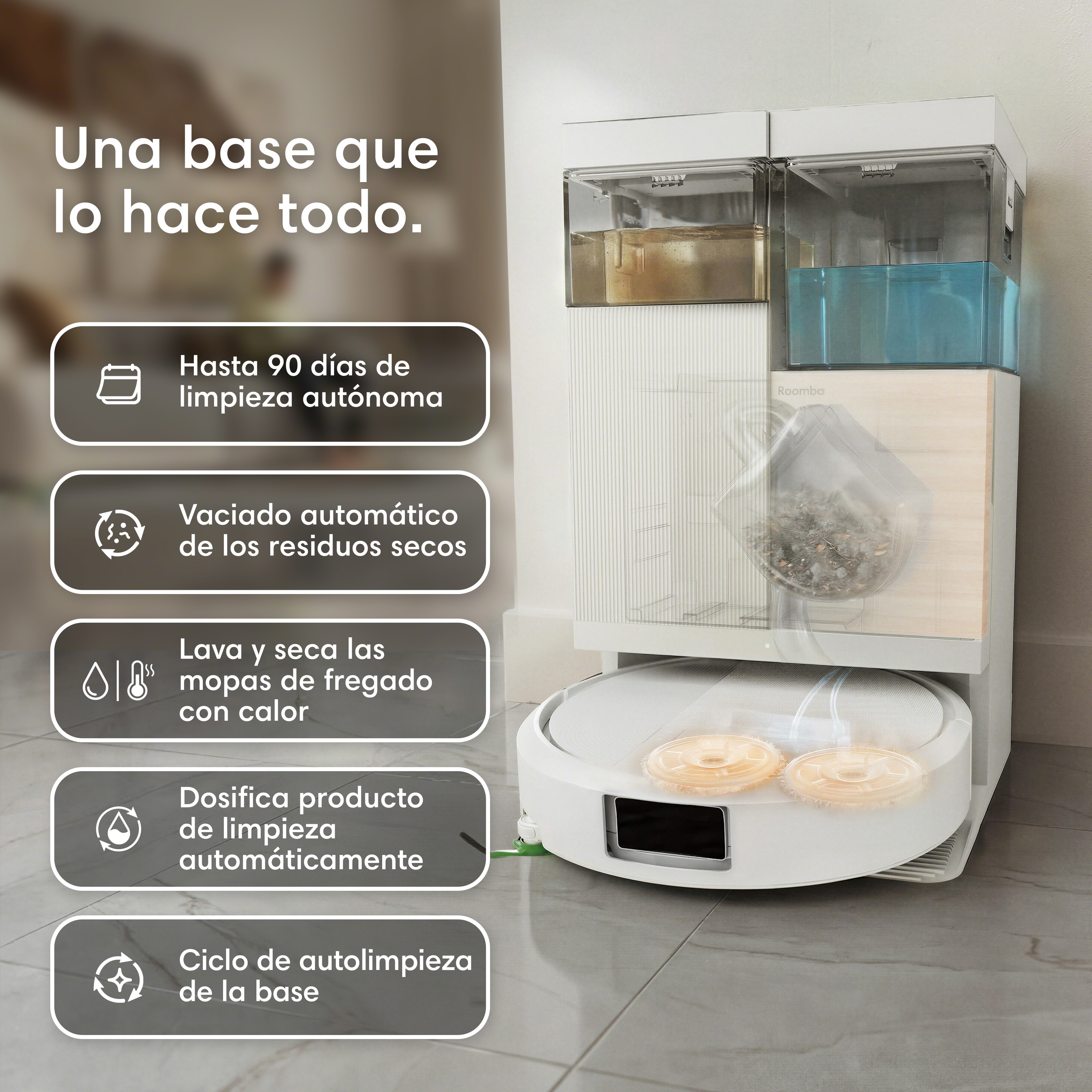 Robot aspirador iRobot Roomba® 575 Combo AutoWash 25kPa - Blanco Blanco-3