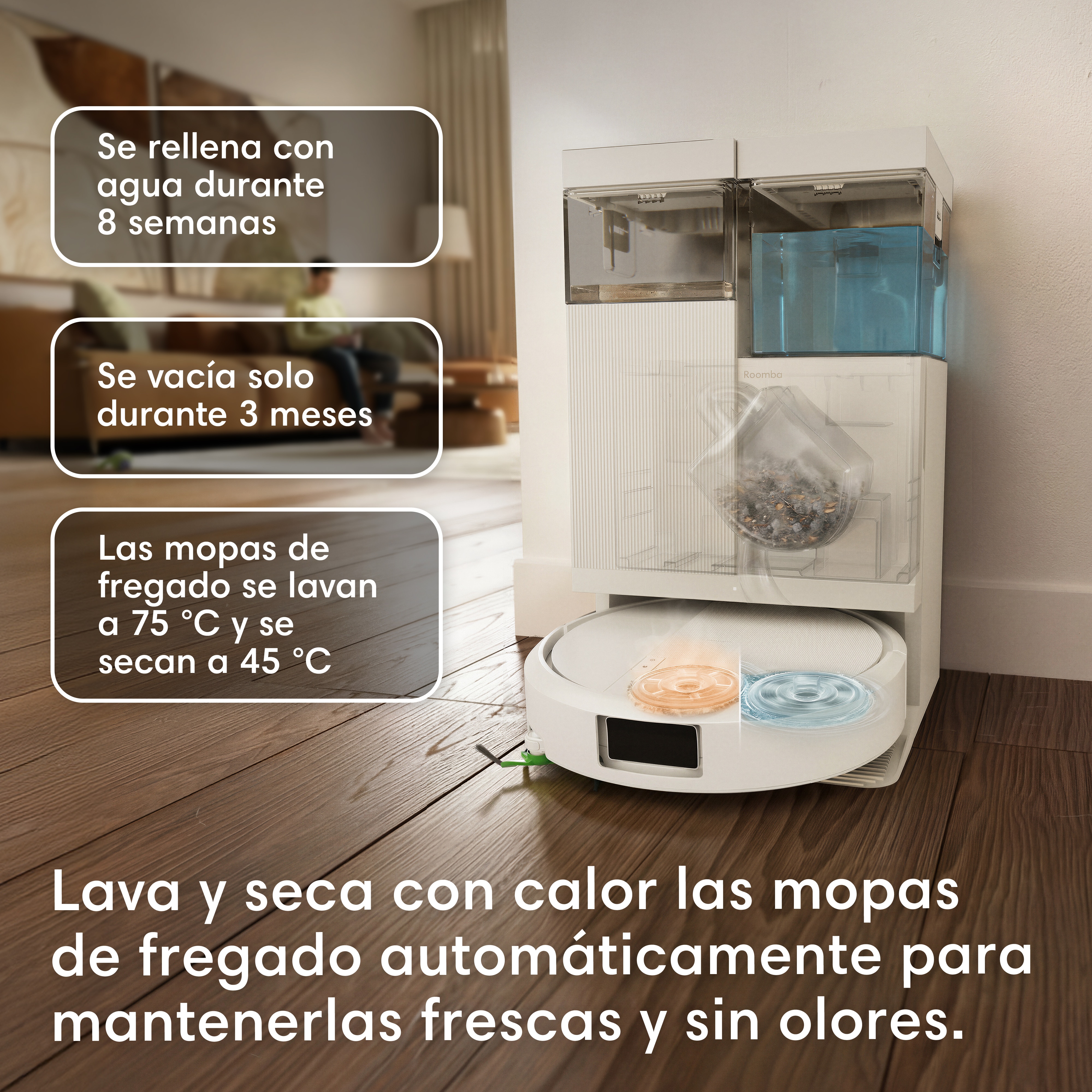 Robot aspirador iRobot Roomba® 515 Combo AutoWash 22kPa - Blanco Blanco-3