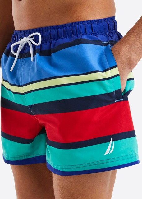 Imagen 0 de Bañador tipo bermuda de hombre a rayas multicolor