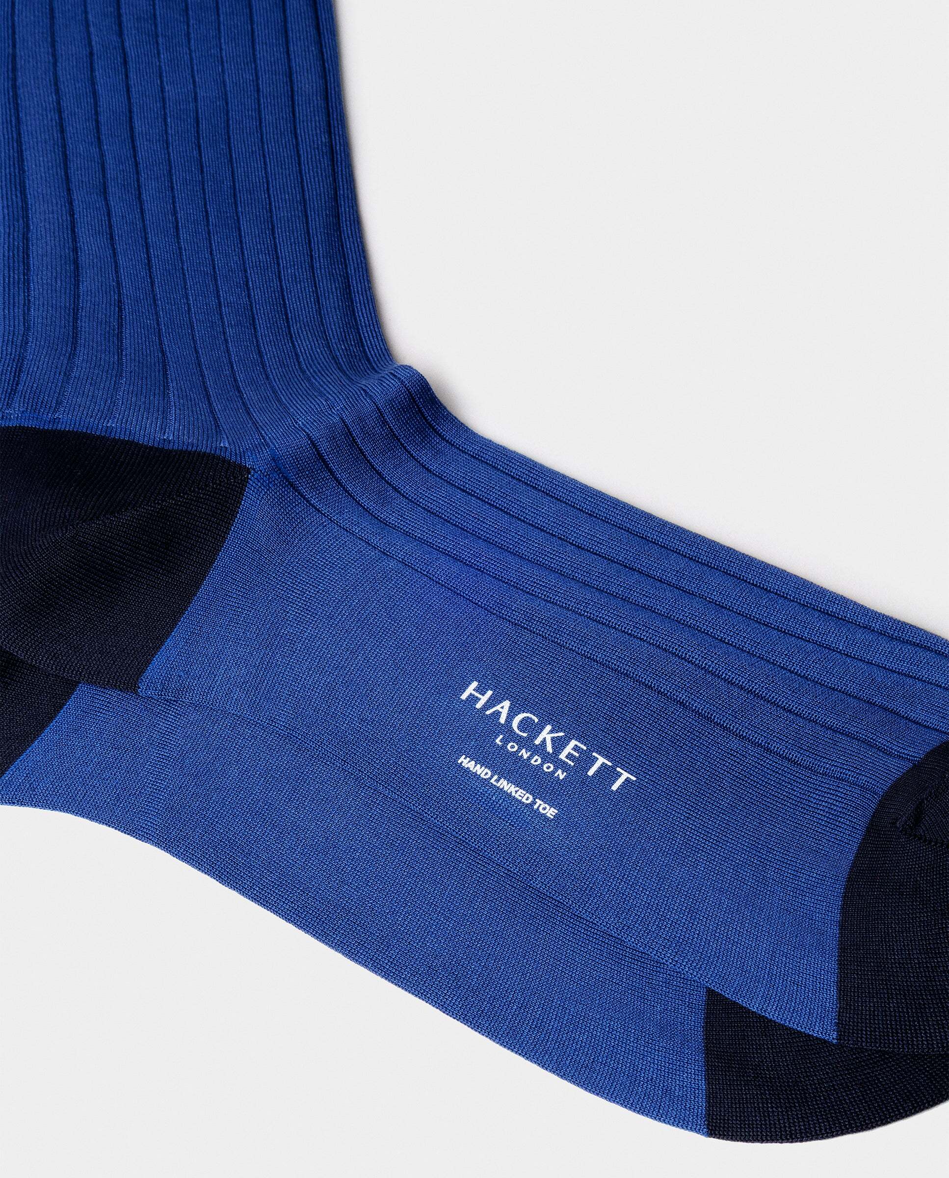 Calcetines cortos de algodón mercerizado - Hackett - Azul Azul-2