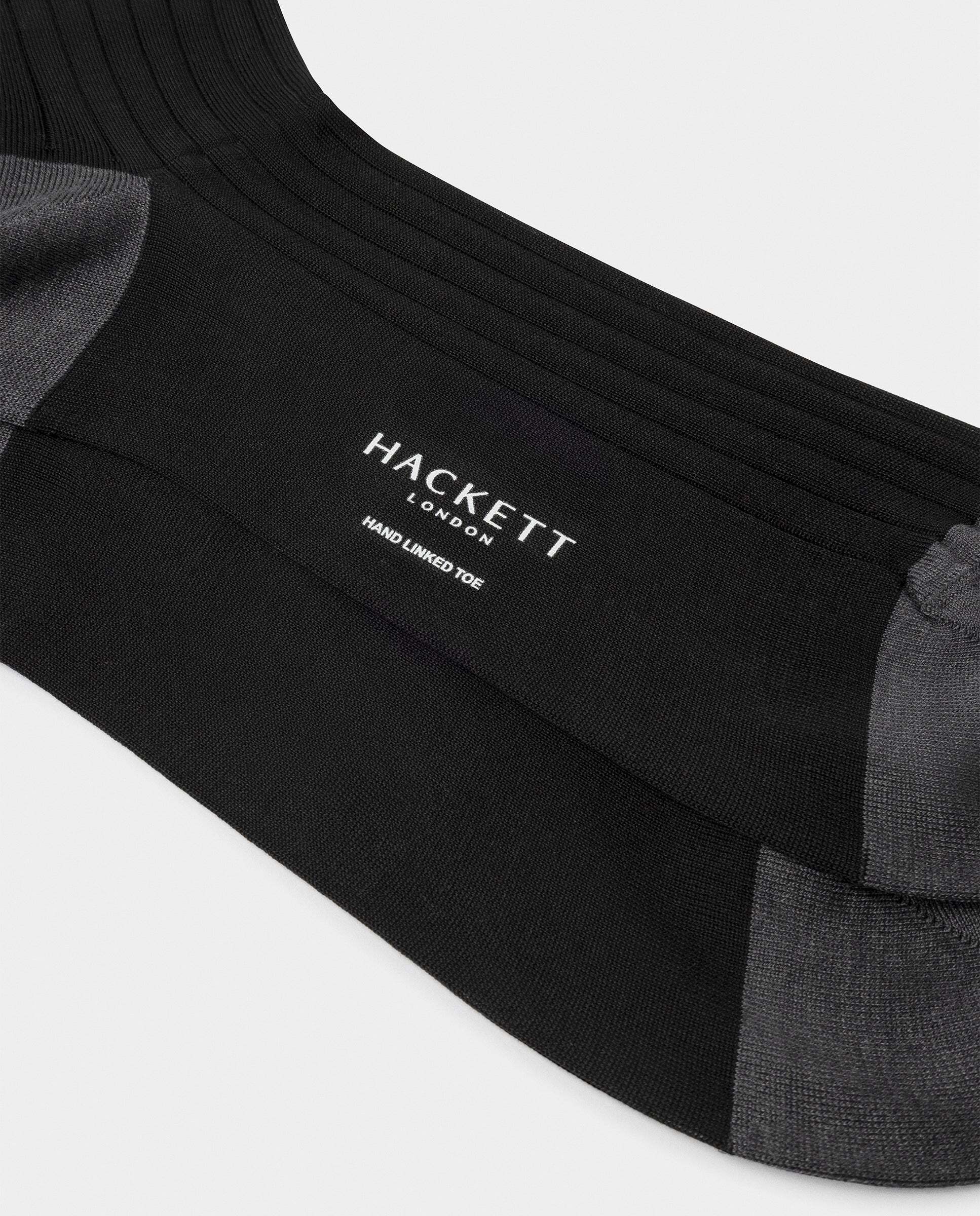 Calcetines cortos de algodón mercerizado - Hackett - Negro Negro-2