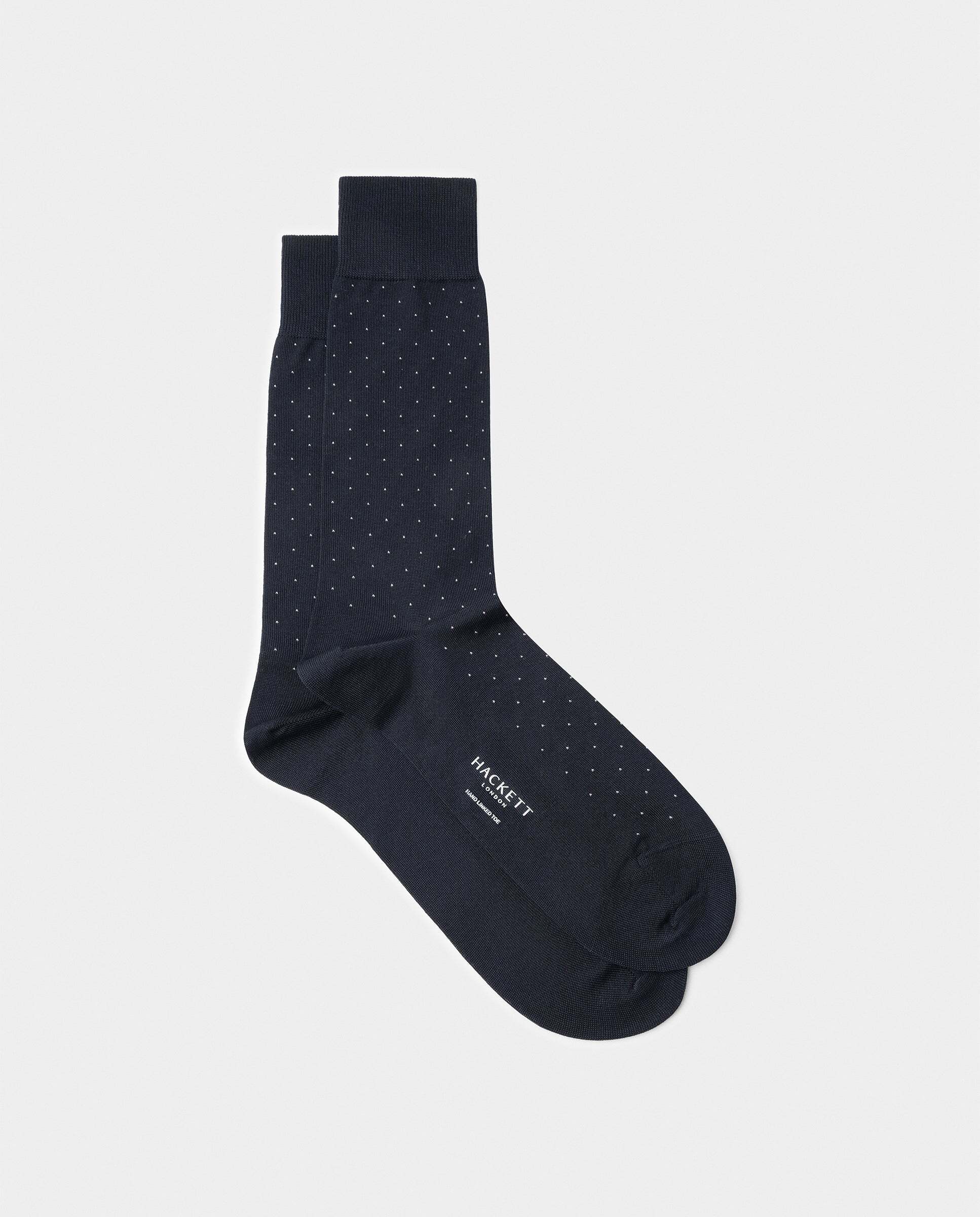 Hackett - Calcetines de hombre de algodón mercerizado con lunares.