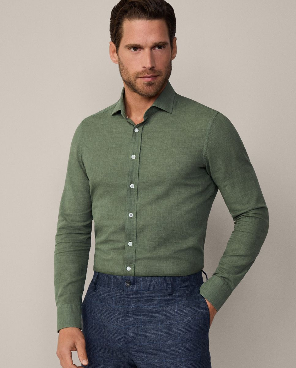 Camisa melange de hombre tailored fit lisa Hackett El Corte Ingles