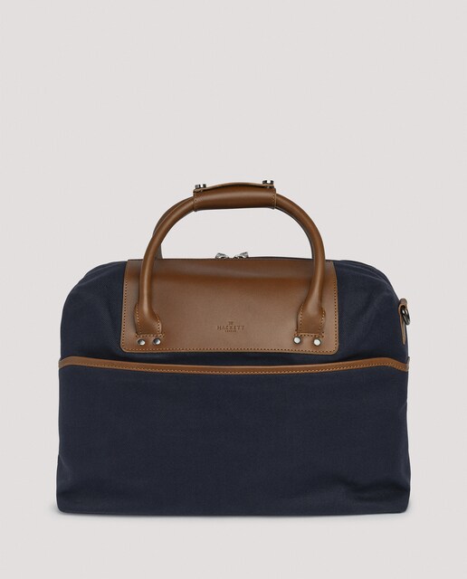 Imagen 0 de Bolsa de viaje de hombre con detalles en piel